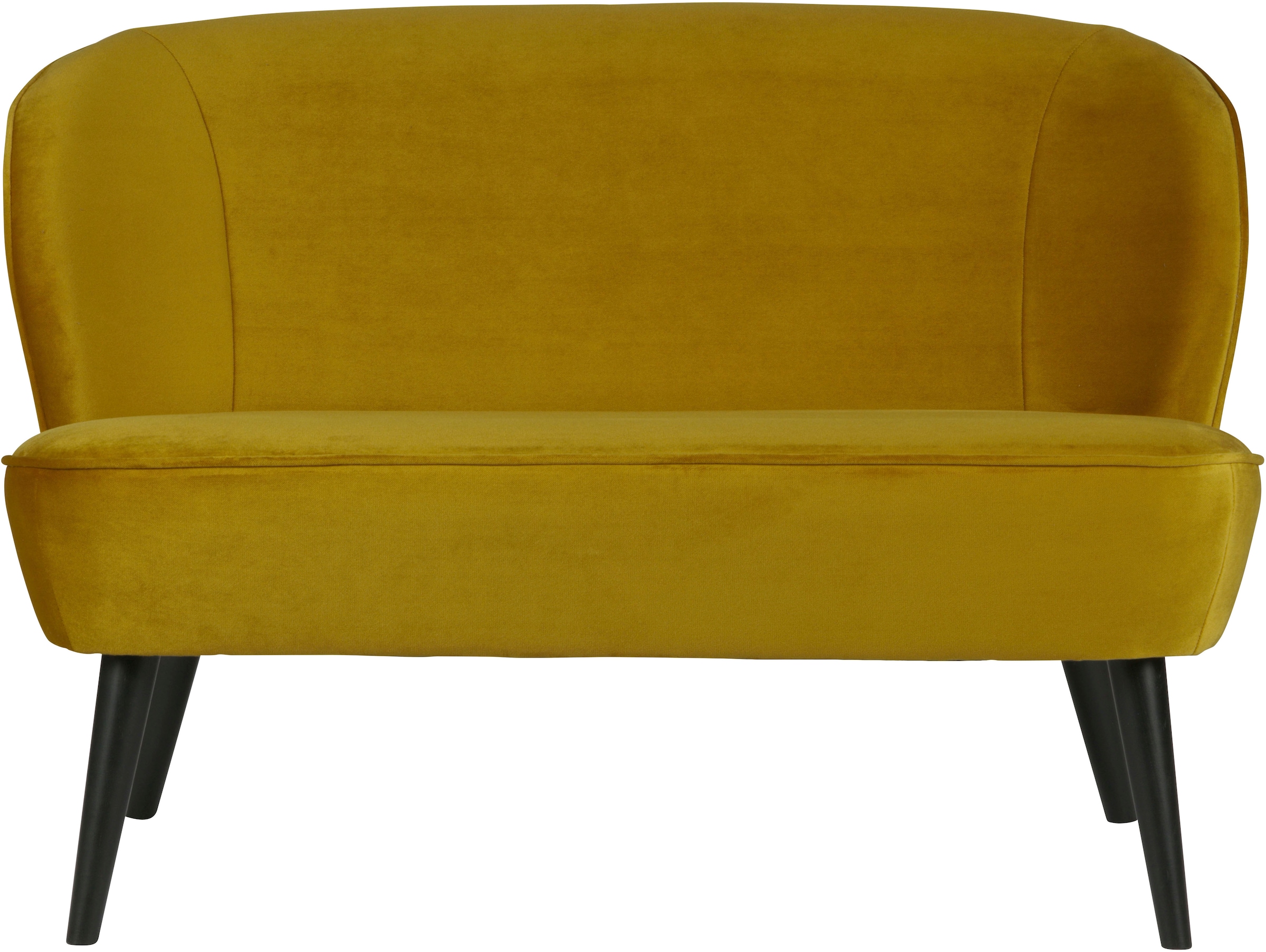 WOOOD 1,5-Sitzer "Sara Velvet-Bezug mit Birkenholzbeinen, H 73 x B 110 x T 72 cm" Tragkraft 100 kg, Maximale Verschleißfestigkeit, Pfleiglicht