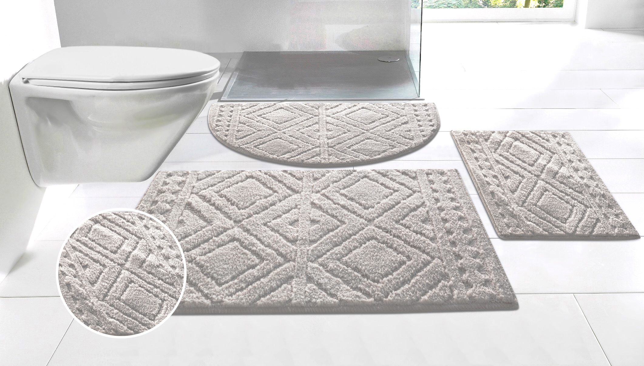 my home Badematte "Louvres, Badvorleger, Badezimmer Teppich, Duschvorleger" günstig online kaufen