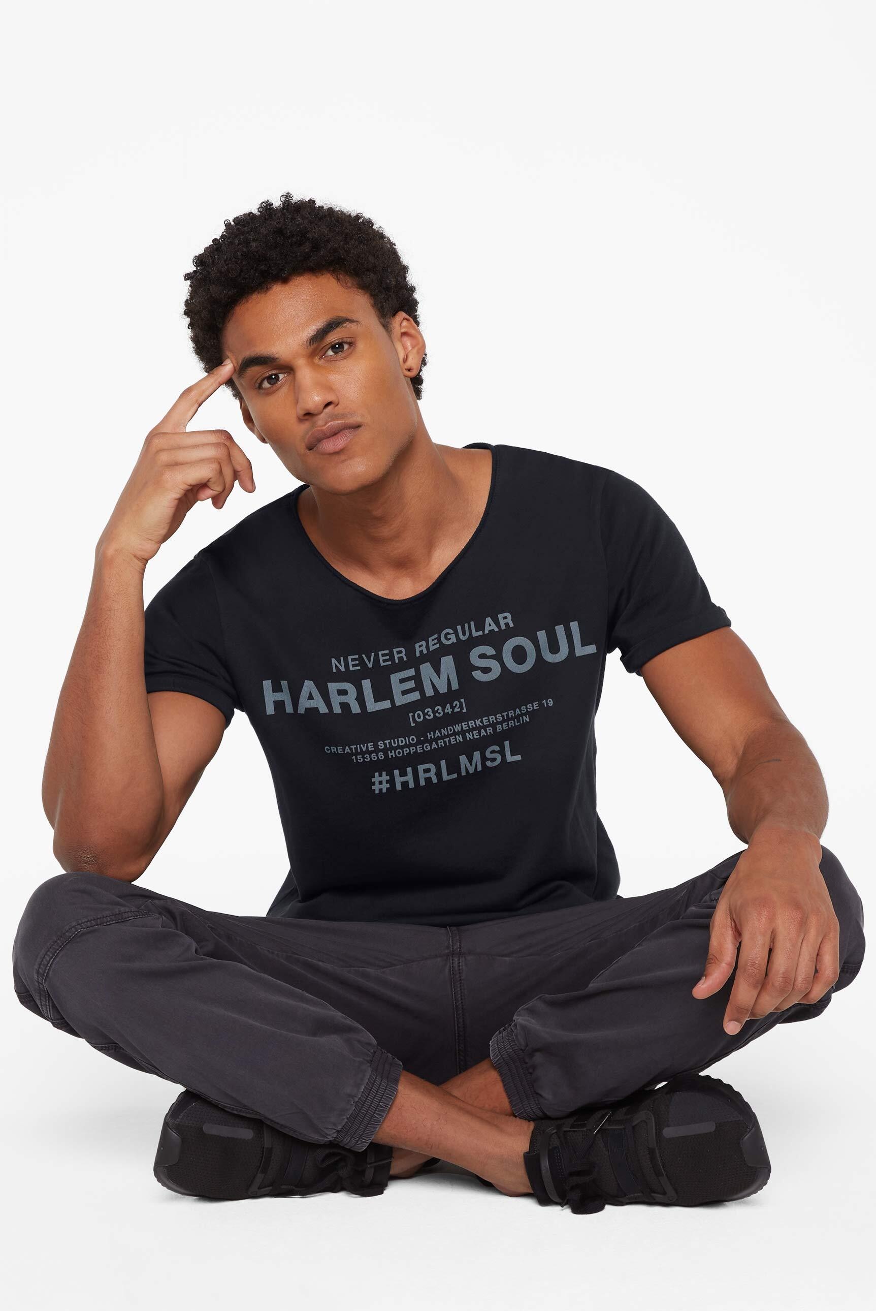 Harlem Soul Rundhalsshirt, mit fixierten Turn-up-Ärmeln