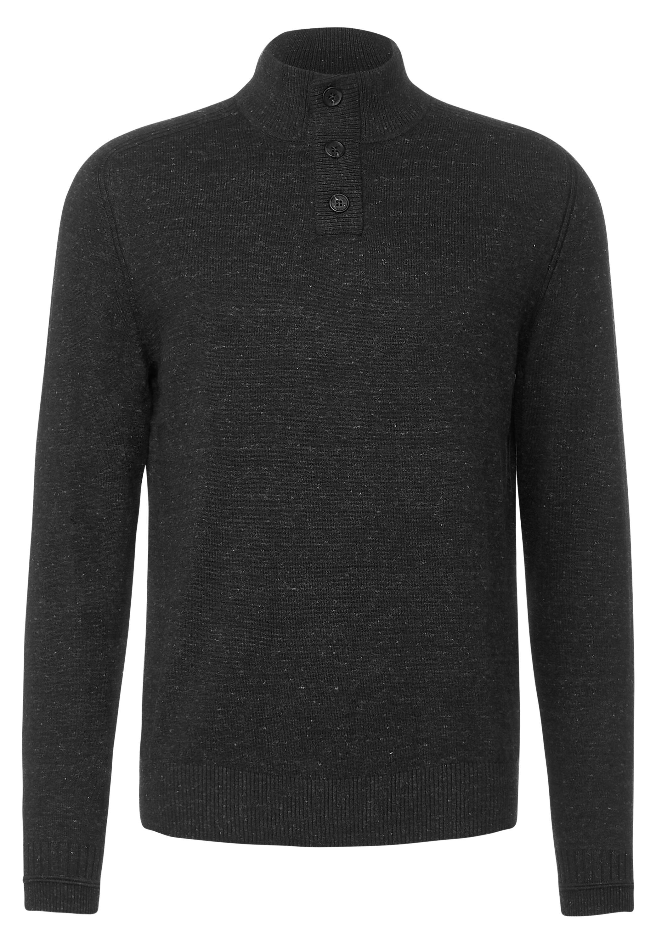 STREET ONE MEN Stehkragenpullover, mit Knopfreihe