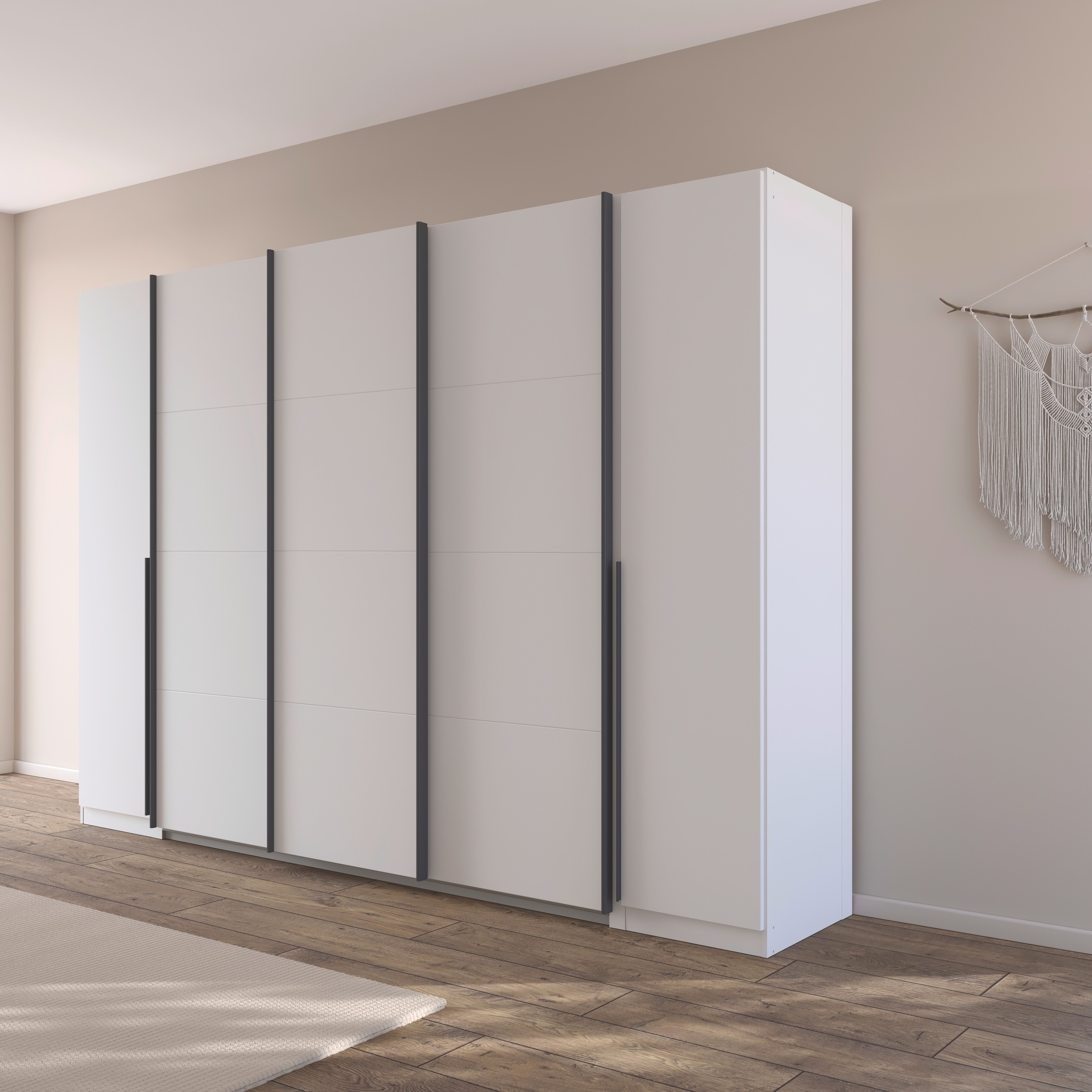 rauch Schwebetürenschrank »Agordo«, (im angesagten Mix aus Dreh- und Schwebetüren), optional mit Spiegel und zwei Griff-Farben MADE IN GERMANY