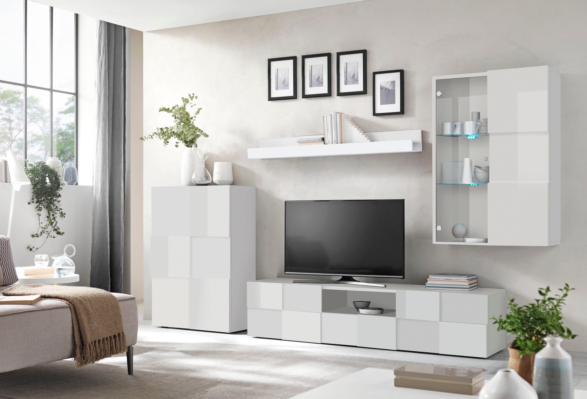 Home affaire Wohnwand "Dama, 4tlg.Breite 300 cm, Höhe 200 cm, moderne Anbau günstig online kaufen