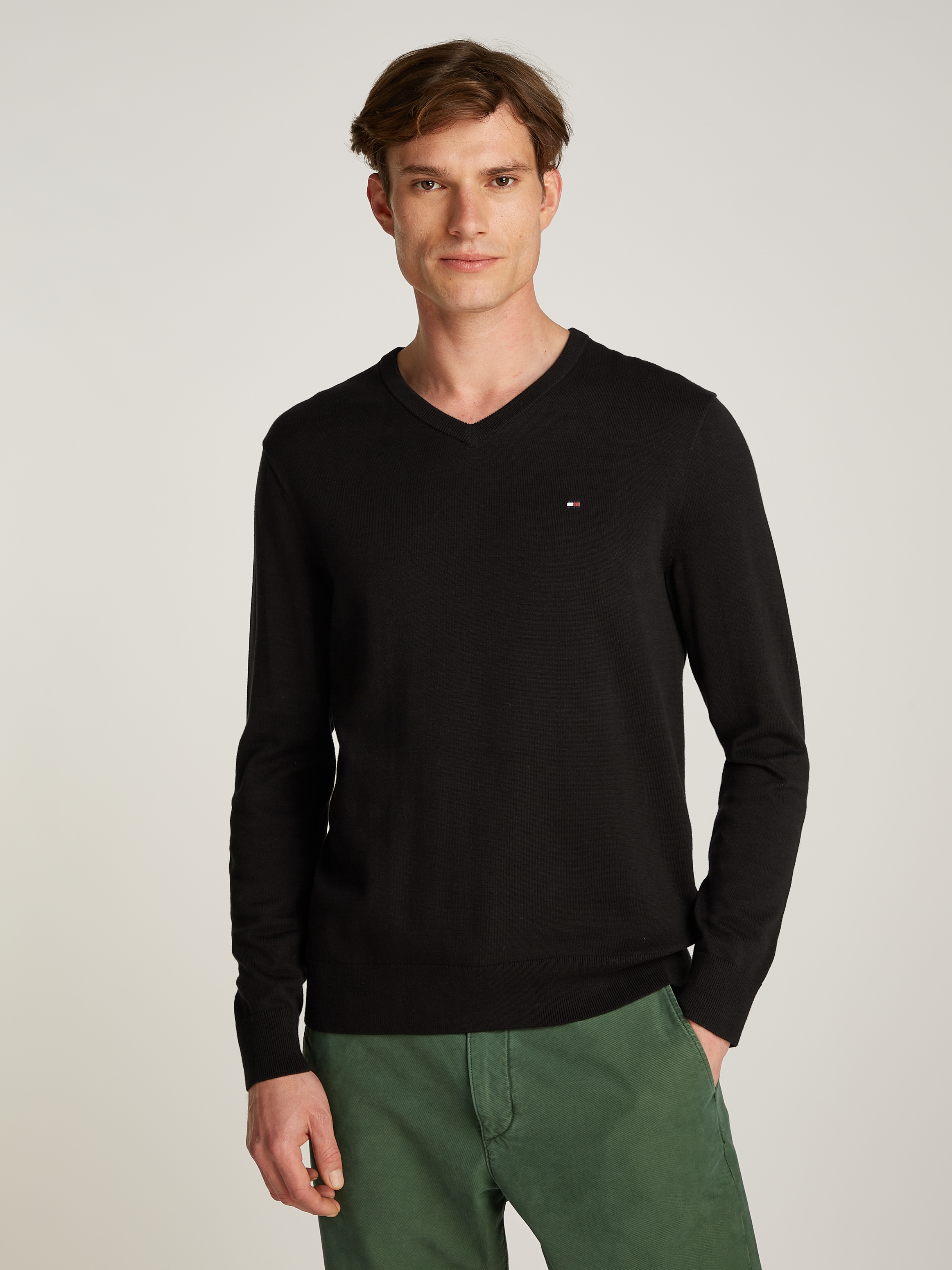 Tommy Hilfiger Strickpullover »ESSENTIAL COTTON V NECK«