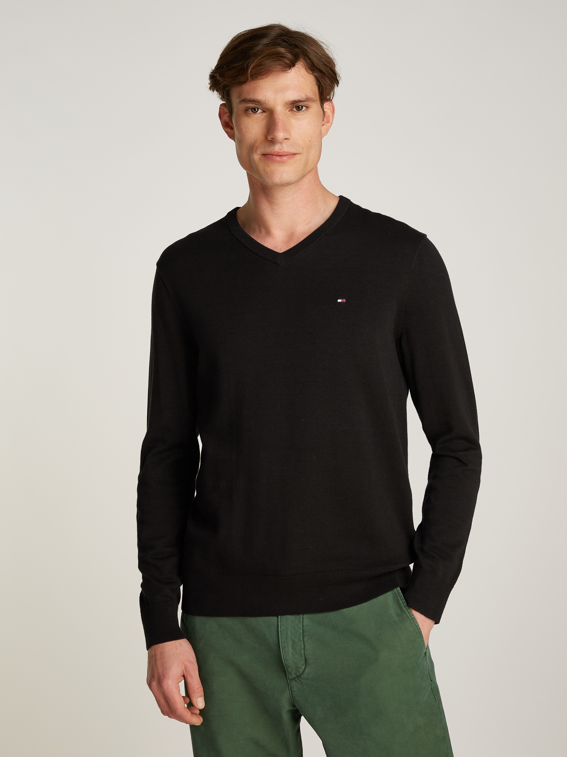 Tommy Hilfiger Strickpullover "ESSENTIAL COTTON V NECK mit V-Ausschnitt und günstig online kaufen