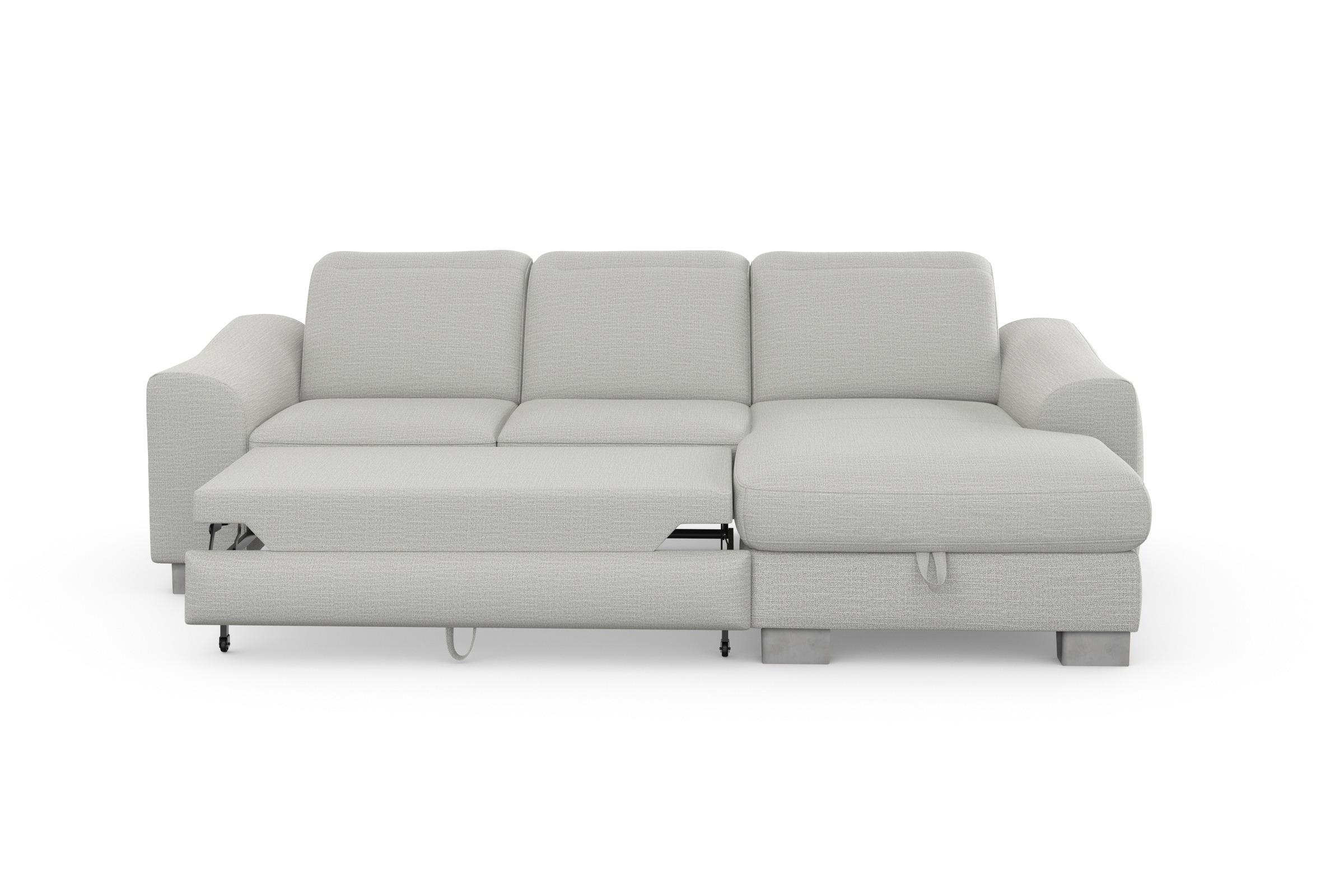 Ecksofa SIT & MORE "Dundee L-Form", silber, B:264cm H:86cm T:175cm, Sofas, Ecksofa, mit Federkern und Edelstahlfüßen, wahlweise mit Kopfteilverstellung 8