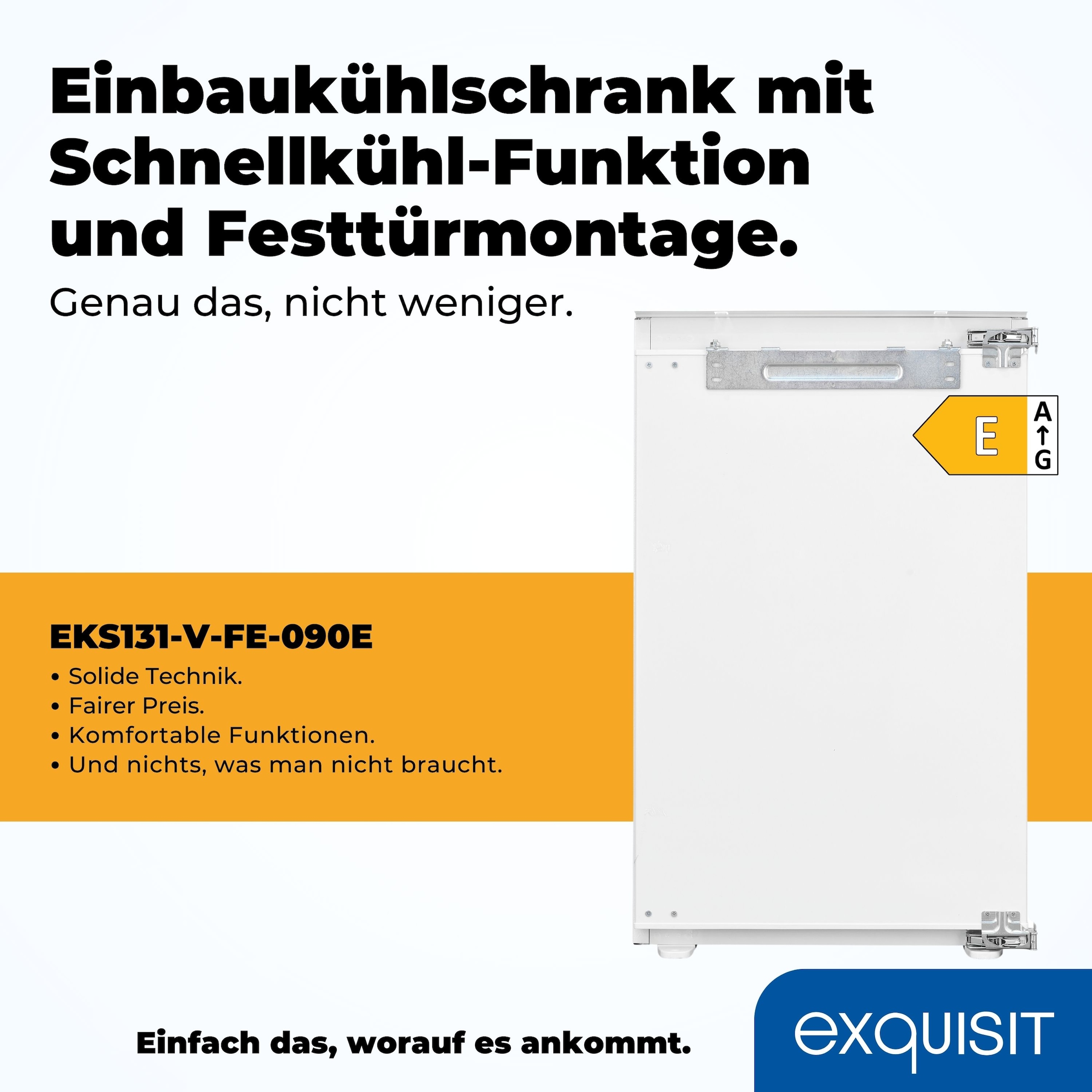 exquisit Einbaukühlschrank »EKS5131-V-FE-O90E« 87,8 cm hoch 55 cm breit