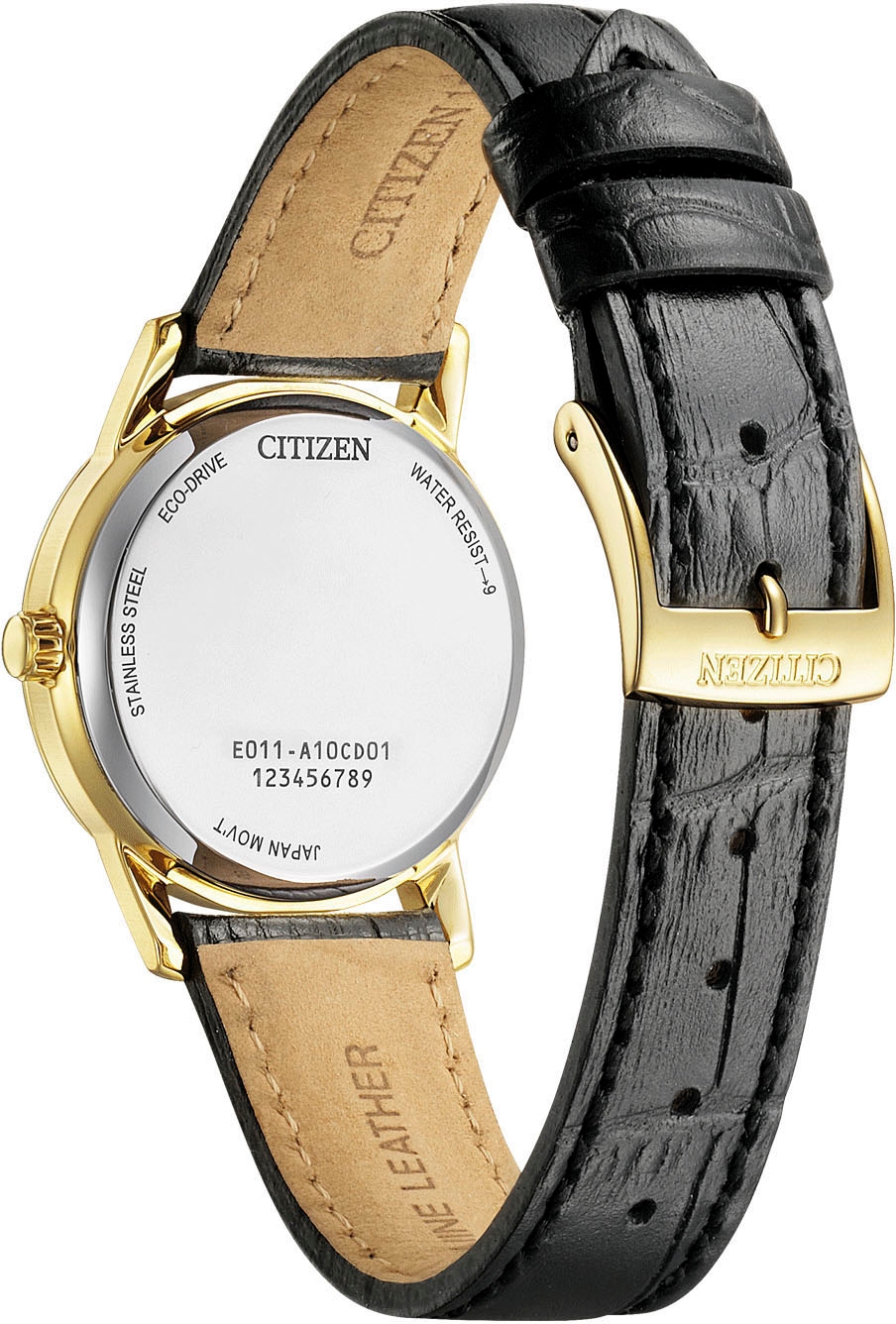 Citizen Solaruhr, Armbanduhr, Damenuhr, Lederarmband, analog, Datum, Eco-Drive