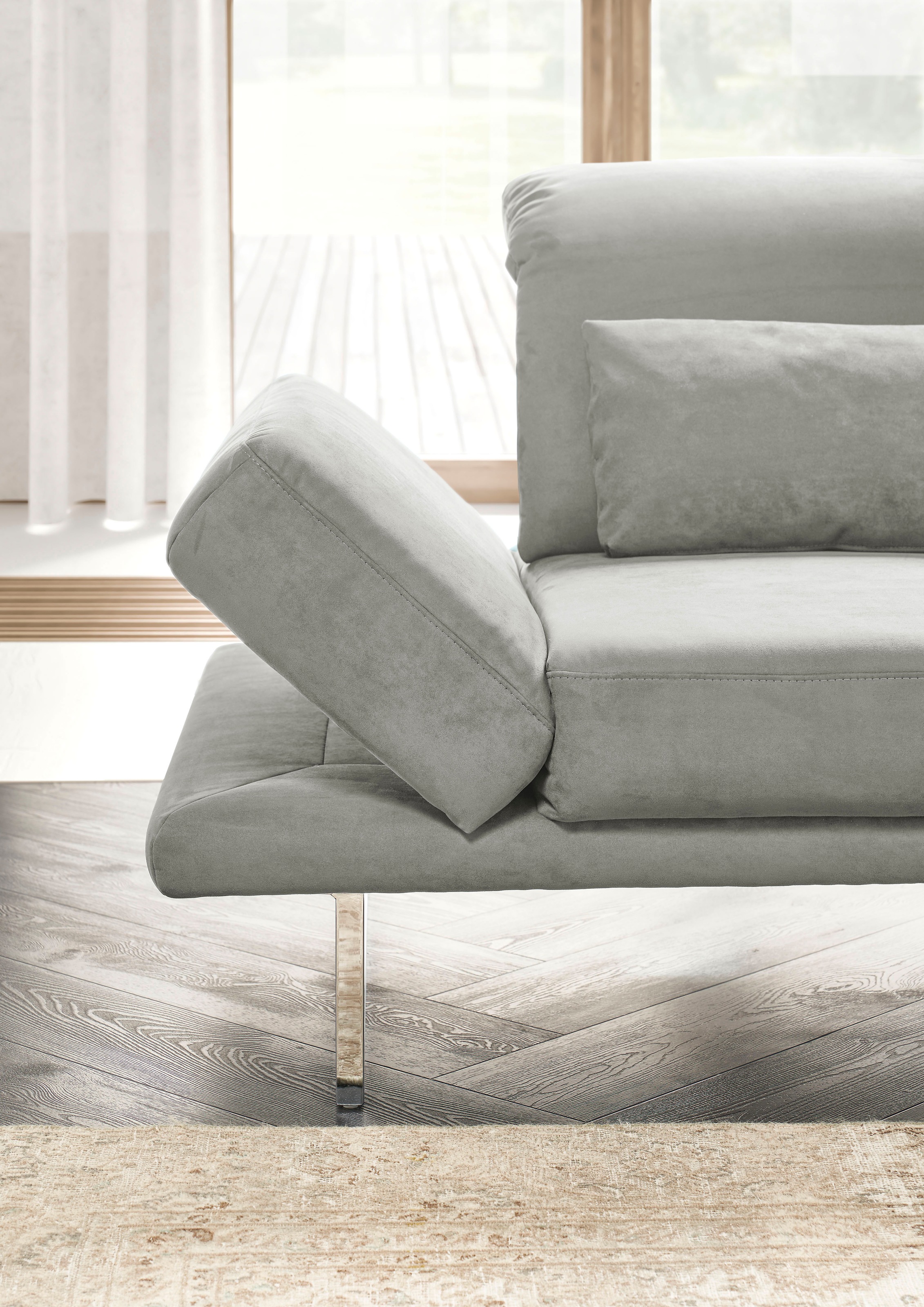 3C Candy 2-Sitzer »Mallow Designsofa mit Komfortfunktionen, modern und bequem,«, Verstellbare Armlehne und Kopfteil, manuelle Sitztiefenverstellung