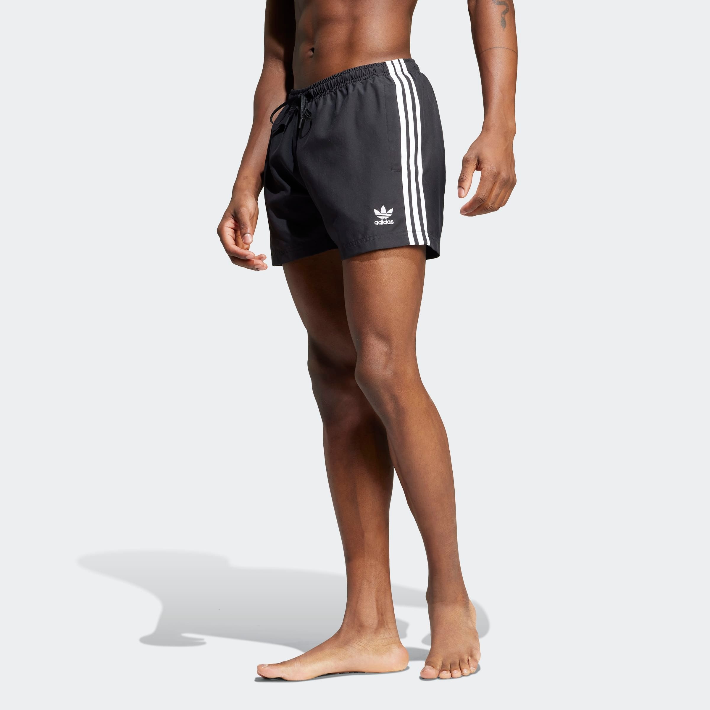 Badehose ADIDAS PERFORMANCE "ADICOLOR 3-STREIFEN 5-INCH", Herren, Gr. L, N-Gr, schwarz, Obermaterial: 100% Polyester, Badehosen Badehose