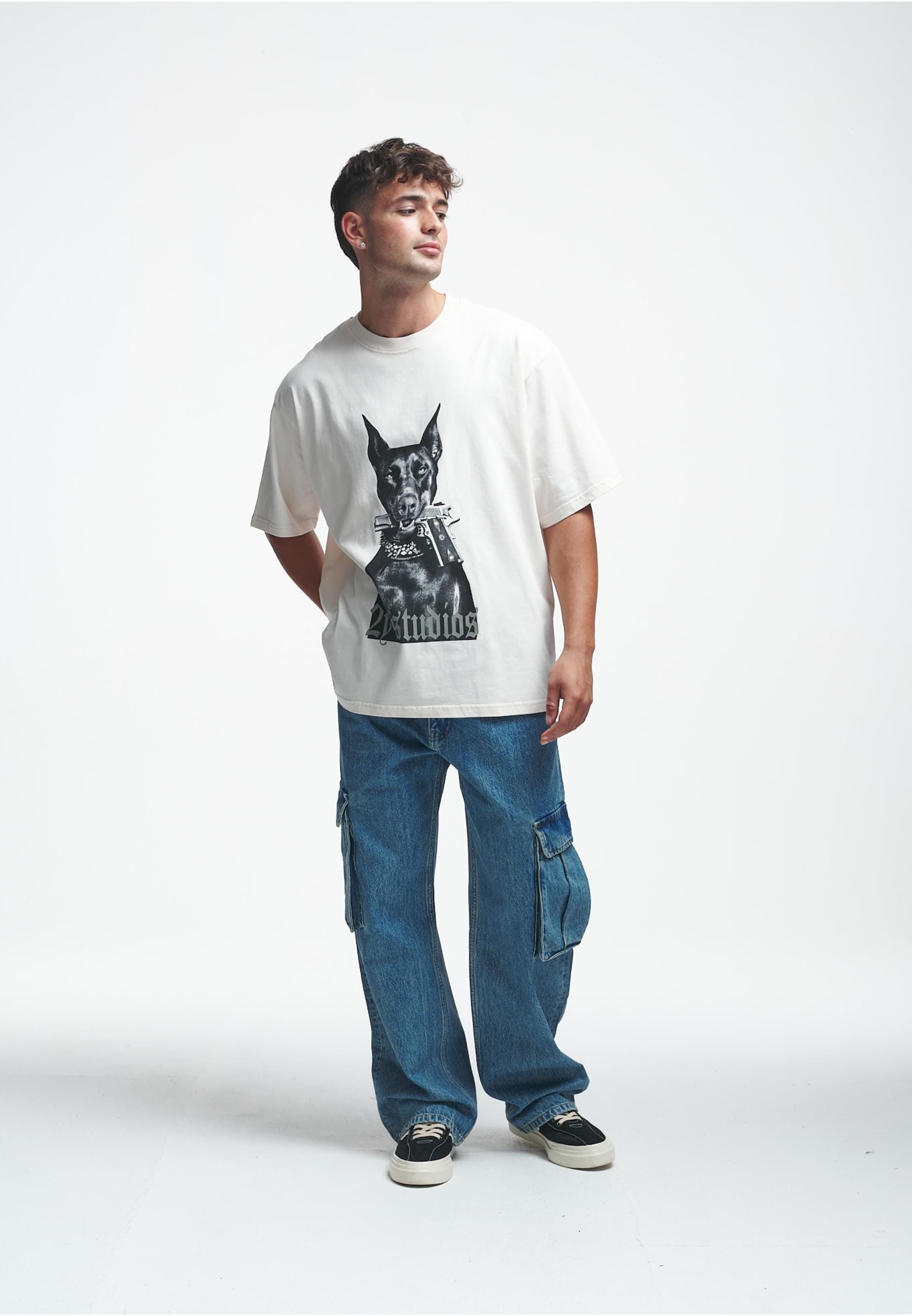 2Y Studios T-Shirt »2Y Studios Herren Doberman Oversize Tee«, (1 tlg.)