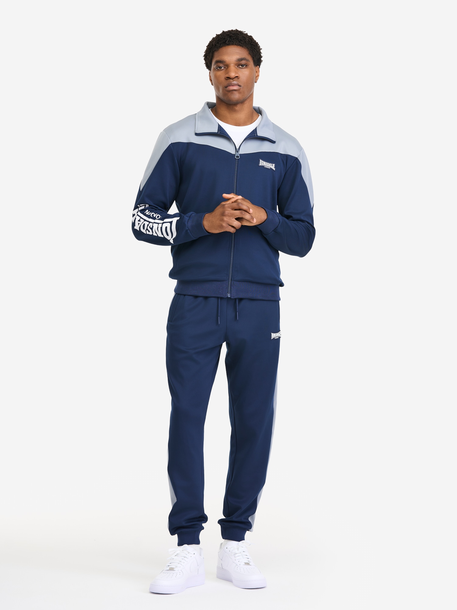 Lonsdale Trainingsanzug "CAUNTON" 2 tlg. mit Eingriffstaschen, aus Polyester und Elasthan