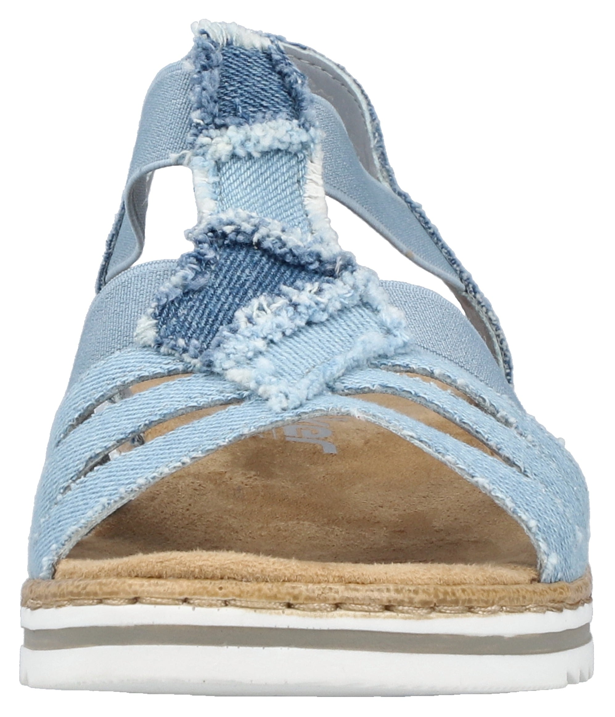 Rieker Keilsandalette, Sommerschuh, Sandale, Plateau, Urlaubschuh mit seitlichen Gummizügen