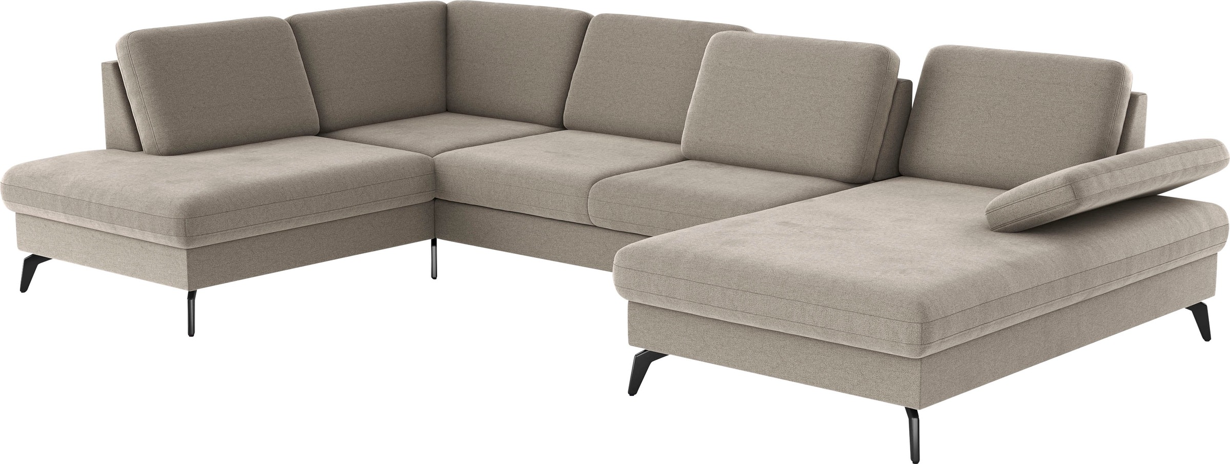sit&more Wohnlandschaft »Morris U-Form, inkl. Sitztiefenverstellung«, wahlweise mit Armteilverstellung, Bettfunktion & Bettkasten