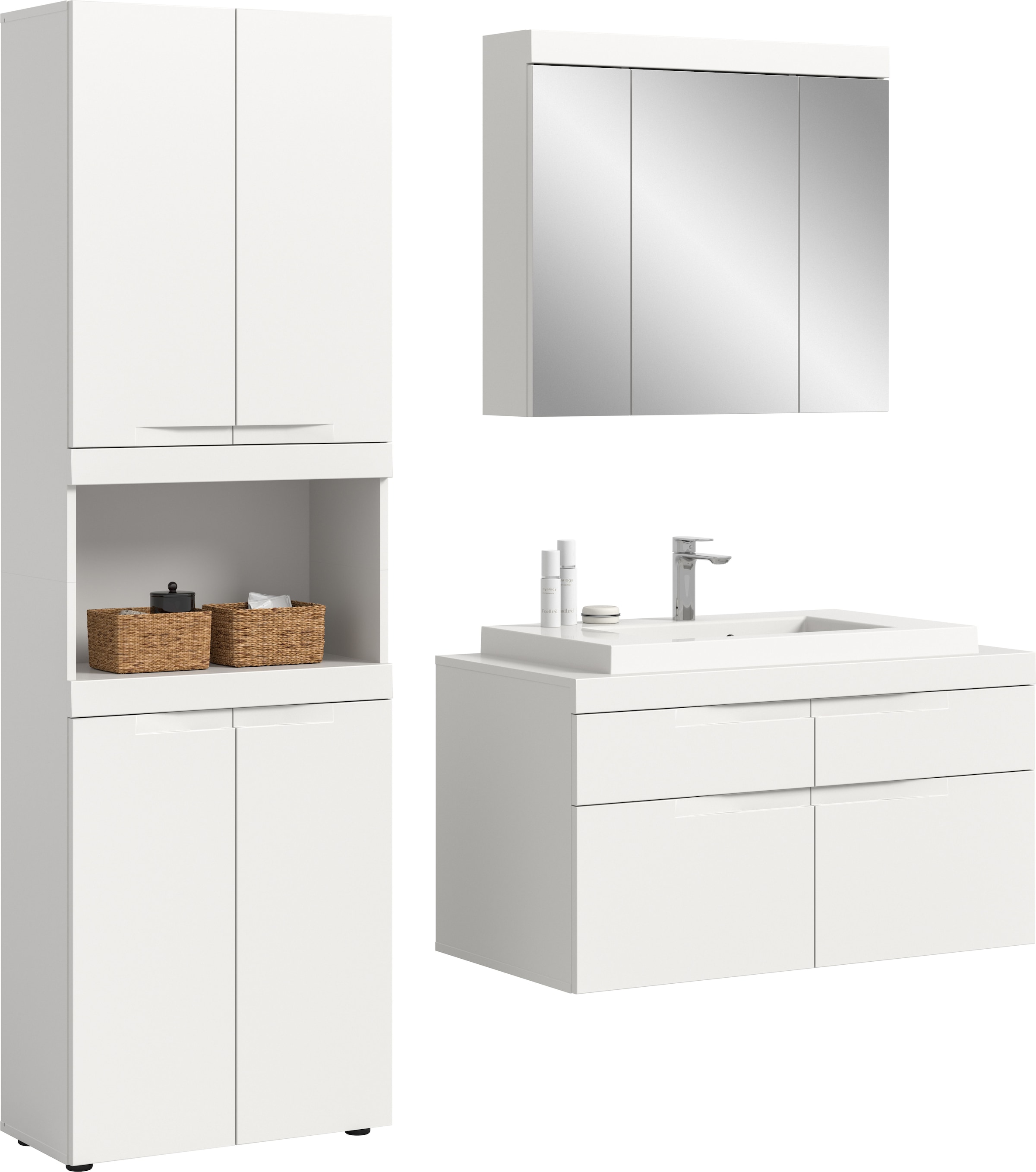 OTTO home Badmöbel-Set "MAOI, 3-teilige Badkombination, hochwertige MDF Front"