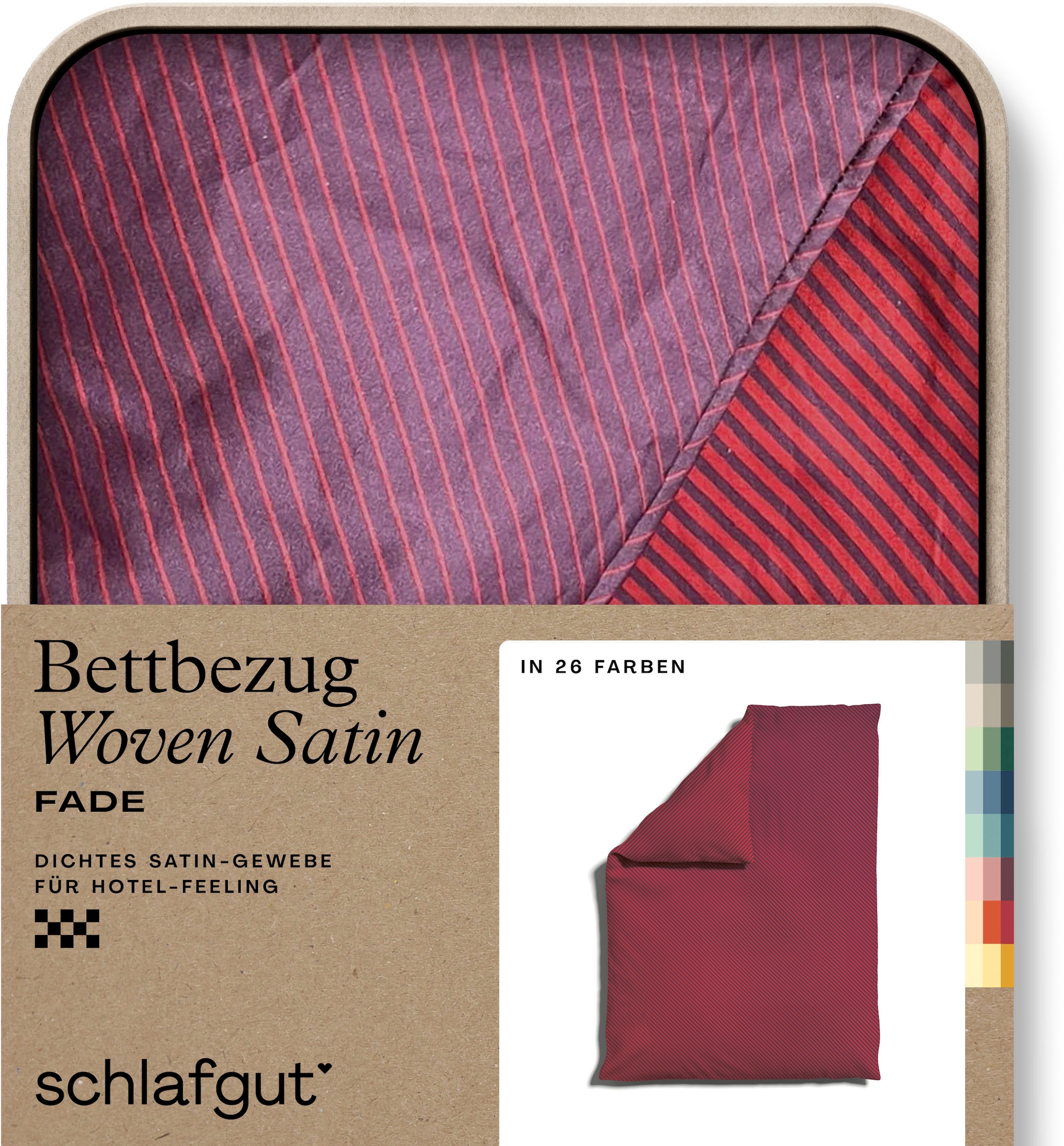 Schlafgut Bettbezug »Woven Satin Fade mit feinen Streifen«, (1 St.), mit Farbverlauf, Mix & Match: passender Kissenbezug erhältlich