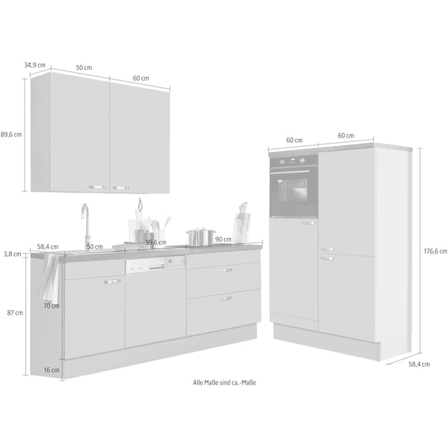 OPTIFIT Küchenzeile »Cara«, mit Vollauszügen und Soft-Close-Funktion,  Breite 320 cm kaufen | BAUR