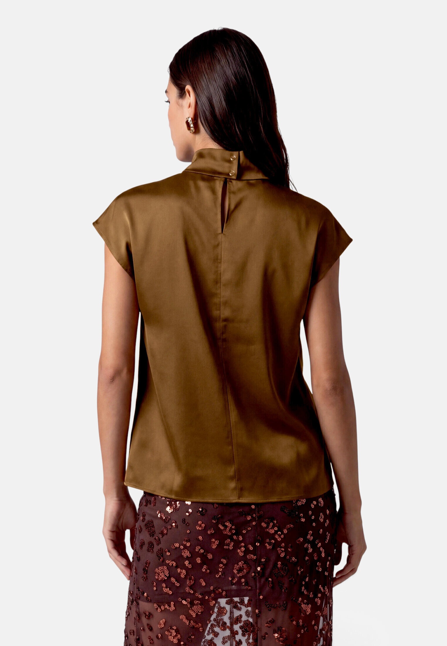 Zero Satinbluse »Damen mit Kragen«