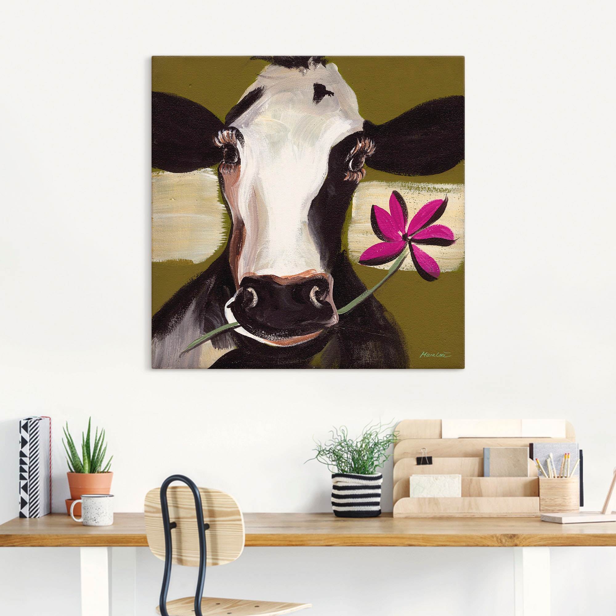 Artland Wandbild »Glückliche Kuh I«, Haustiere, (1 St.), als Alubild,  Leinwandbild, Wandaufkleber oder Poster in versch. Größen bestellen | BAUR