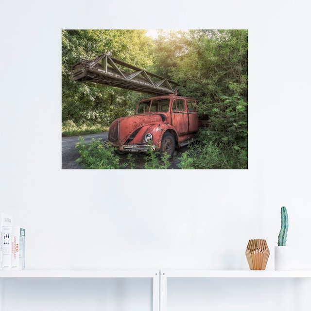 bestellen in versch. als (1 oder St.), Auto, Poster Wandaufkleber Wandbild Größen Alubild, BAUR Artland Feuerwehrauto«, »Rostlaube Leinwandbild, |