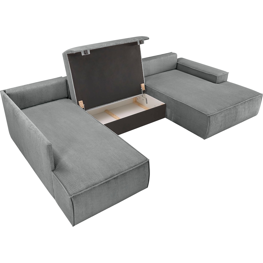 Home affaire Wohnlandschaft »SHERWOOD XXL 329 cm Schlafsofa, U-Form«