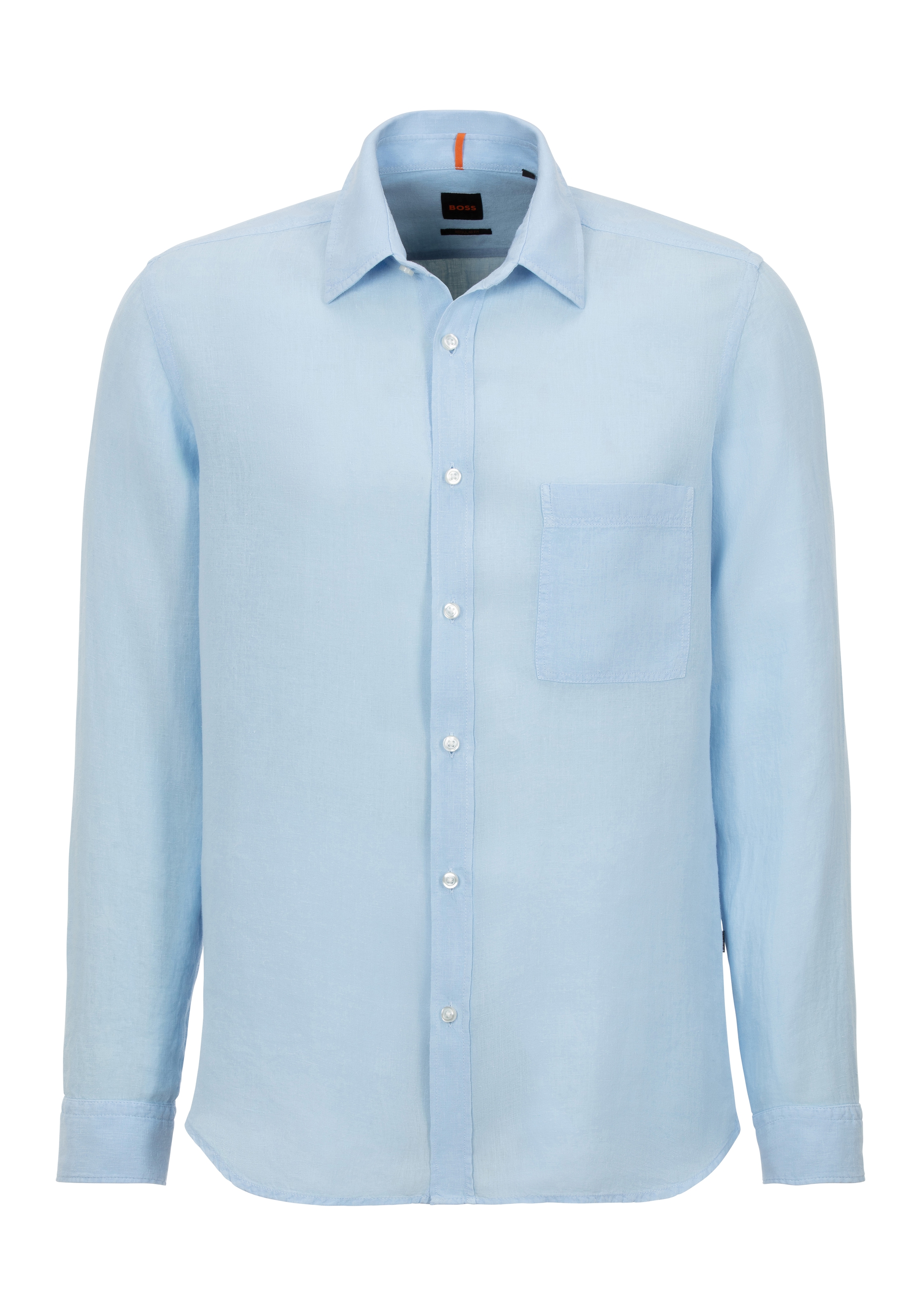 BOSS ORANGE Leinenhemd "Relegant" 100% Leinen Regular Fit Atmungsaktiv günstig online kaufen