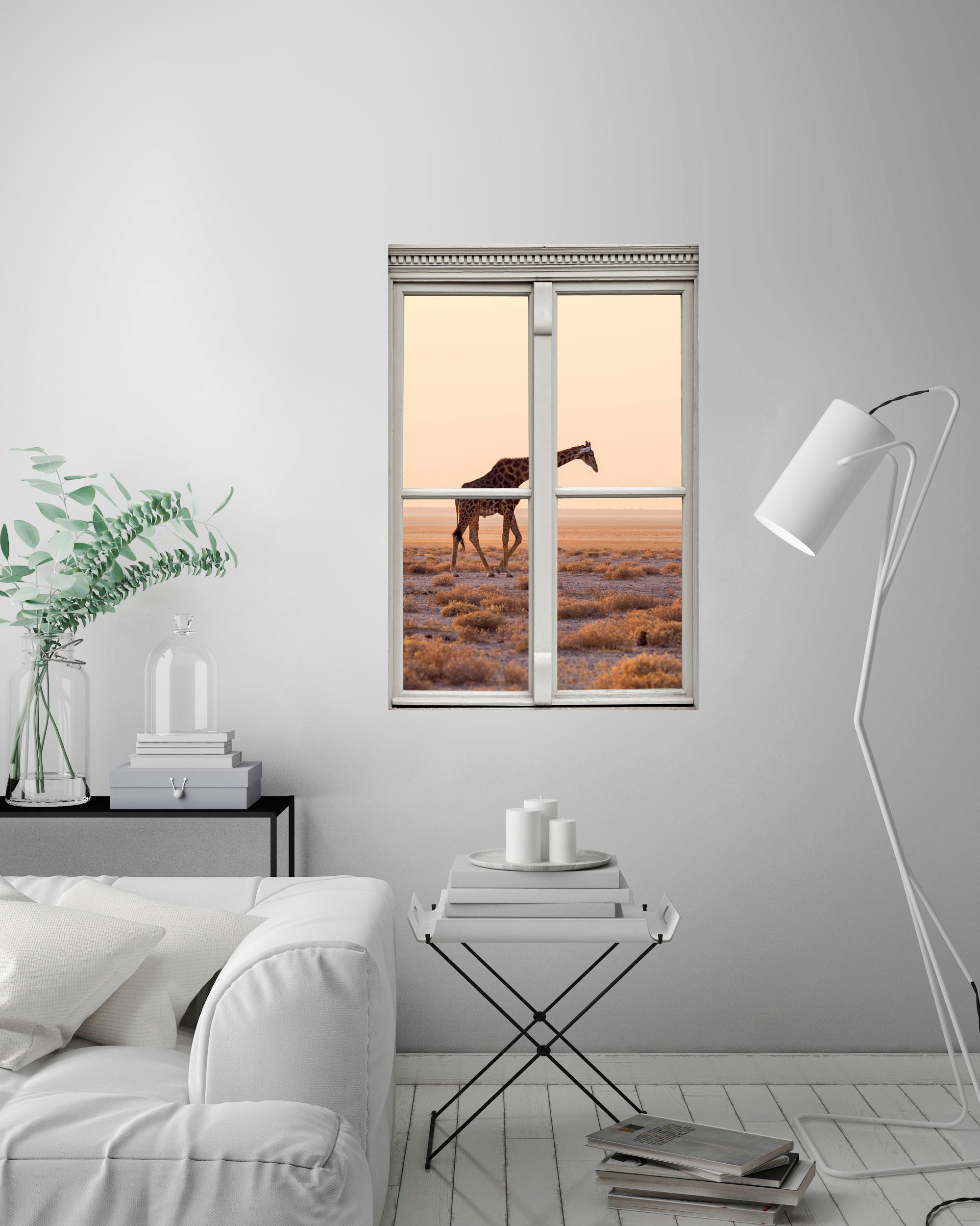 queence Wandsticker »Giraffe«, Wandsticker, Wandbild, selbstklebend, 3D, Fenster