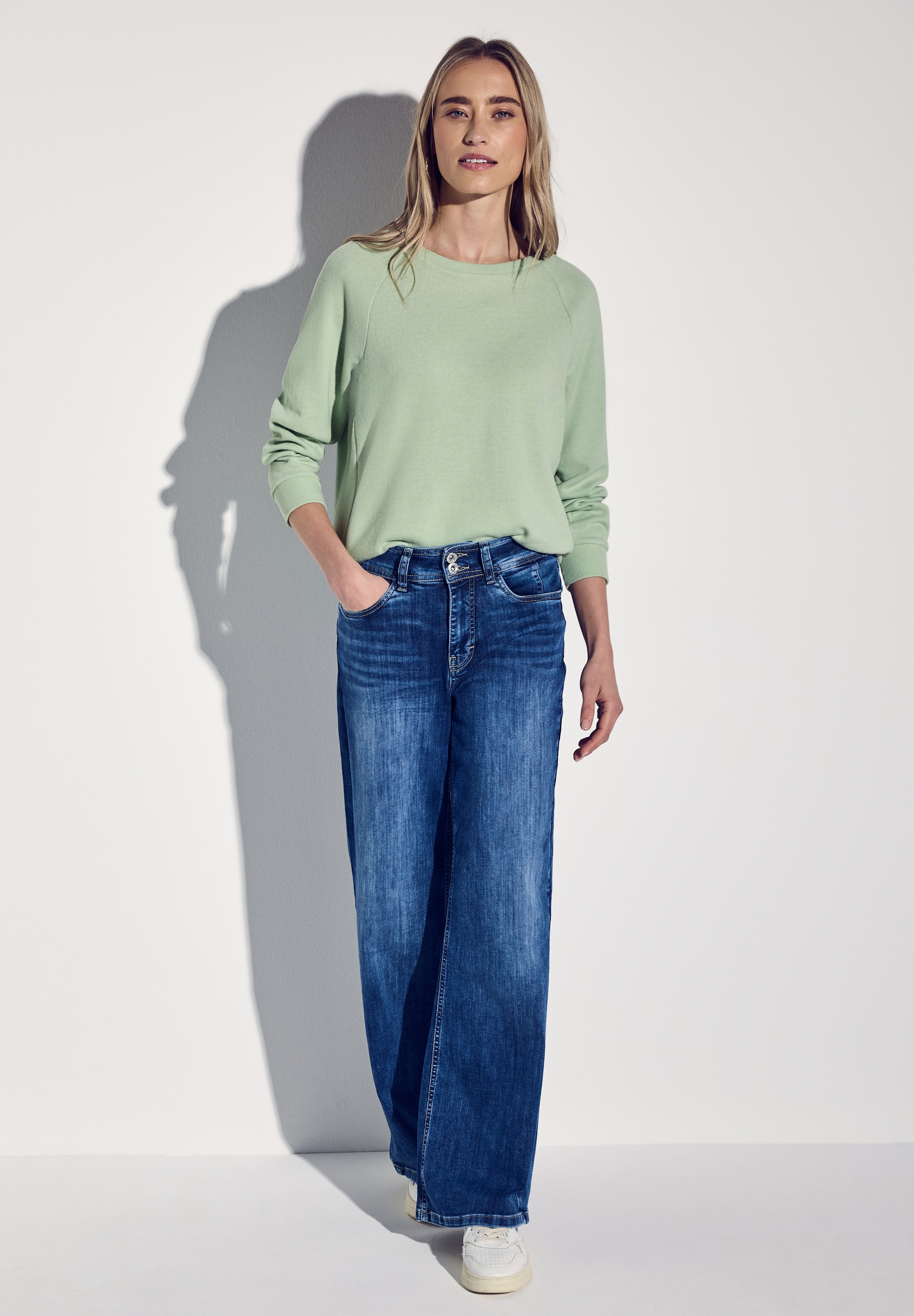 STREET ONE Langarmshirt, mit U-Boot-Ausschnitt
