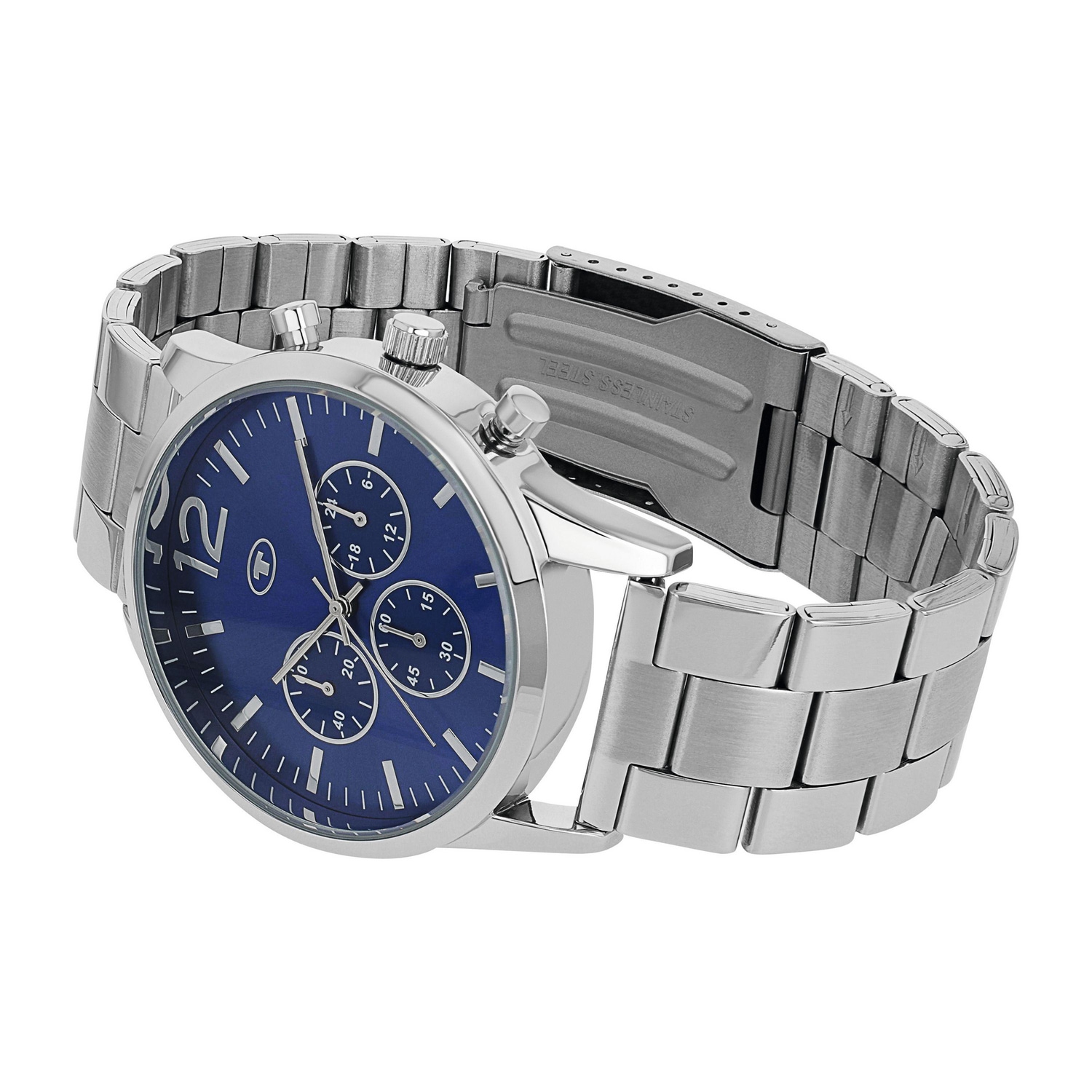 TOM TAILOR Chronograph Quarzuhr, Armbanduhr, Herrenuhr, Edelstahlarmband, analog