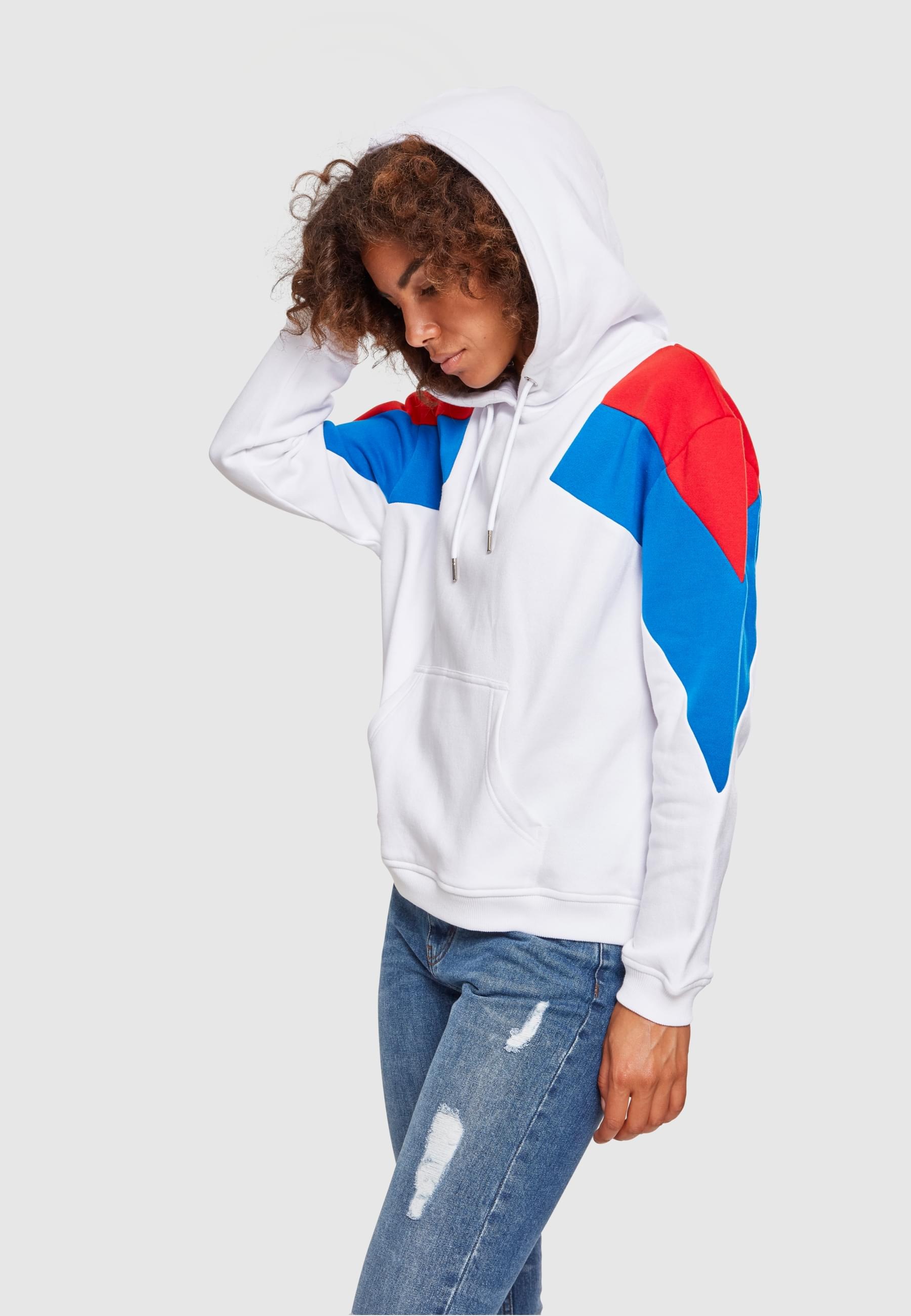 URBAN CLASSICS Rundhalspullover »Urban Classics Damen Ladies Oversize 3-Tone Block Hoody«, (1 tlg.)