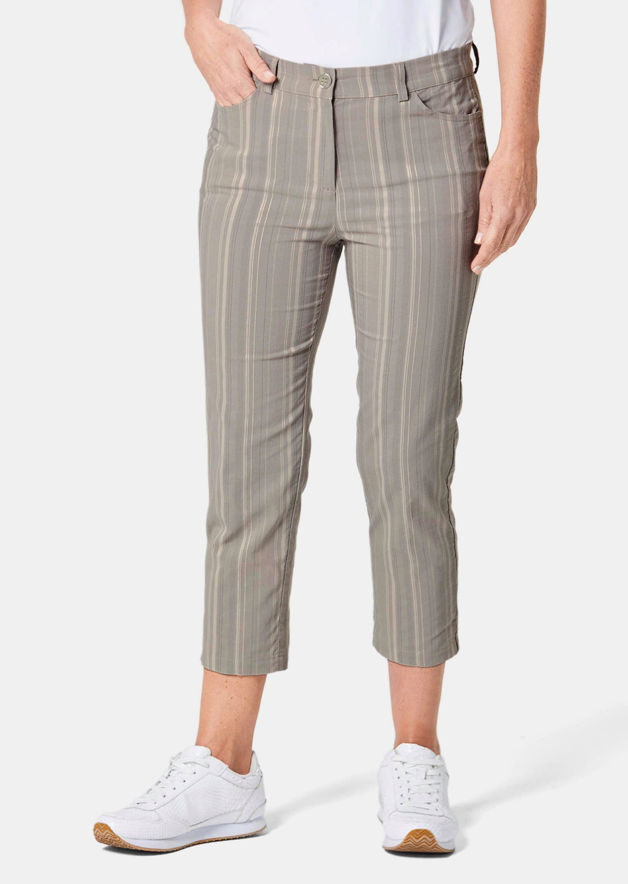 GOLDNER Caprihose »Verkürzte Struktur-Hose Verkürzte Strukturhose in elastischer Ware«