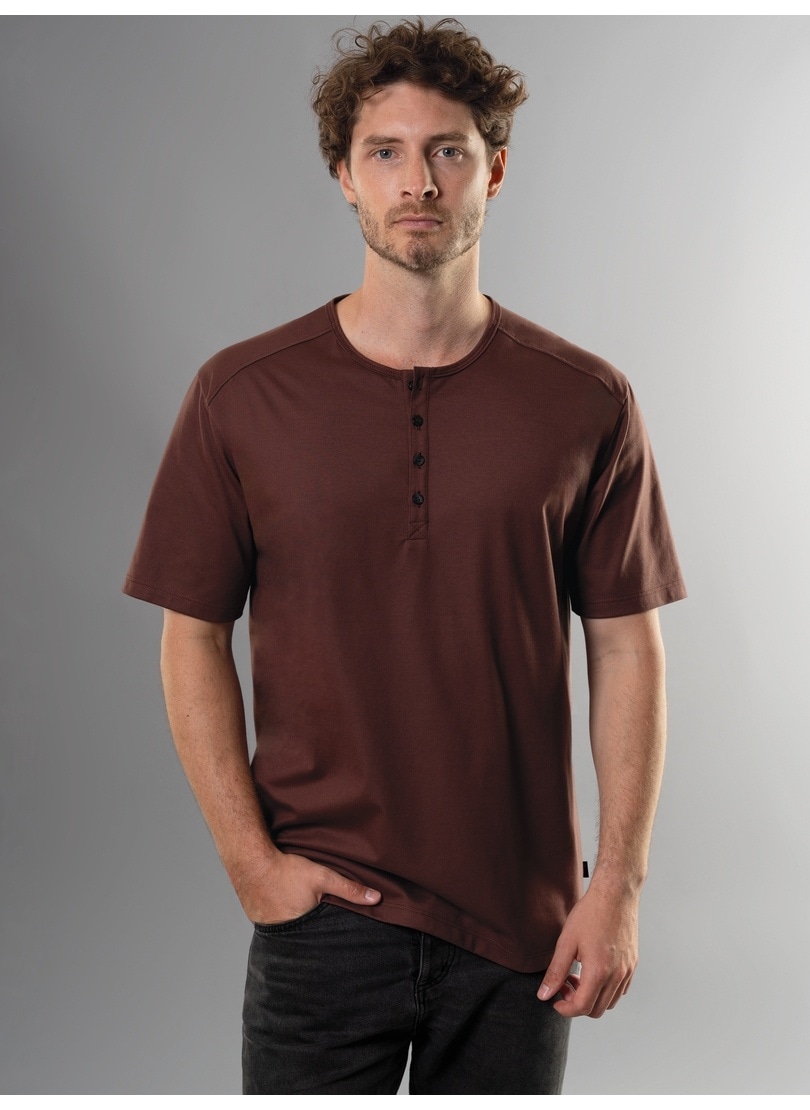Trigema T-Shirt Baumwolle« bestellen | DELUXE Knopfleiste »TRIGEMA BAUR T-Shirt ▷ mit