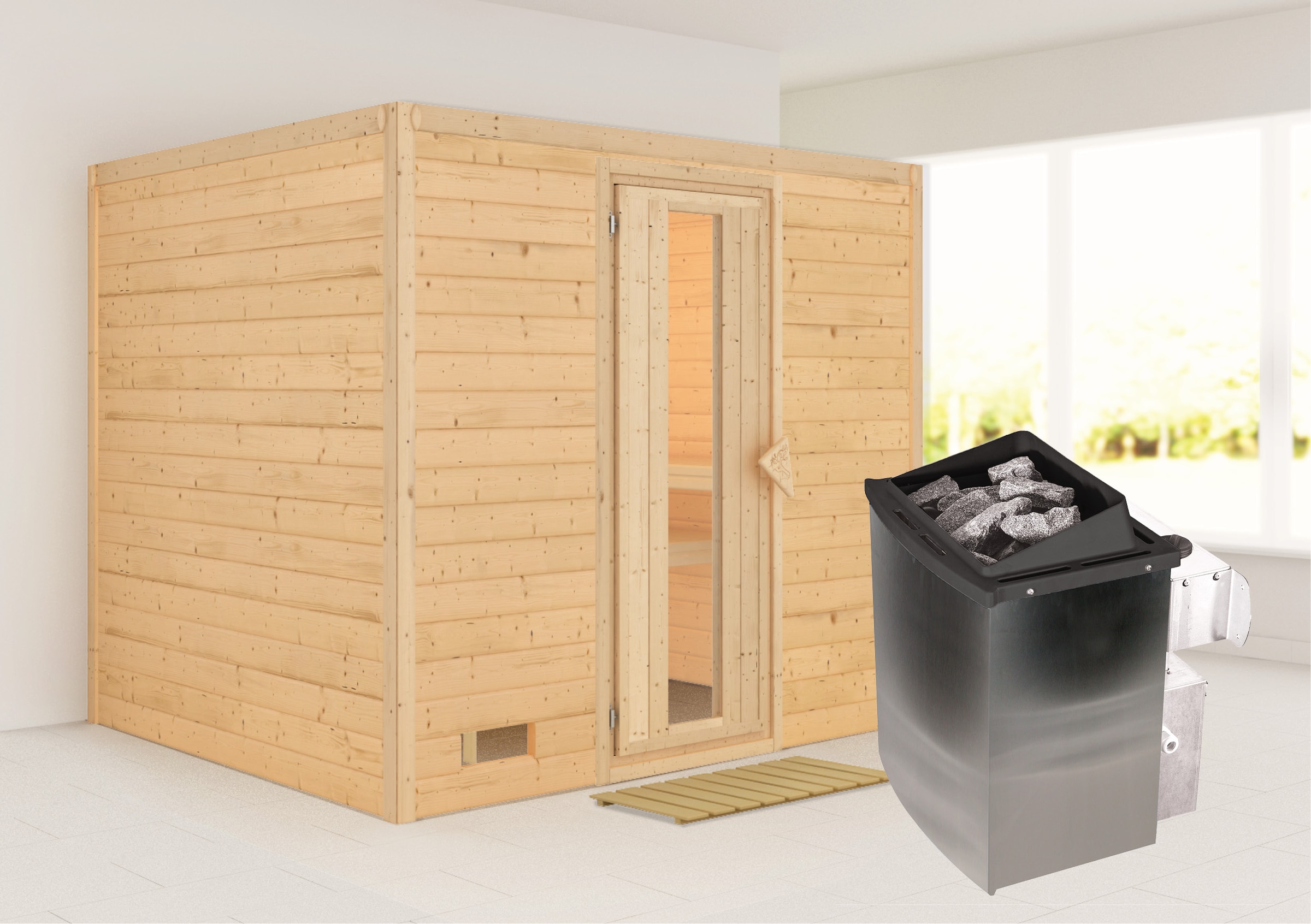 Karibu Pirtis »Soraja« (Set) 9-kW-Ofen su int...