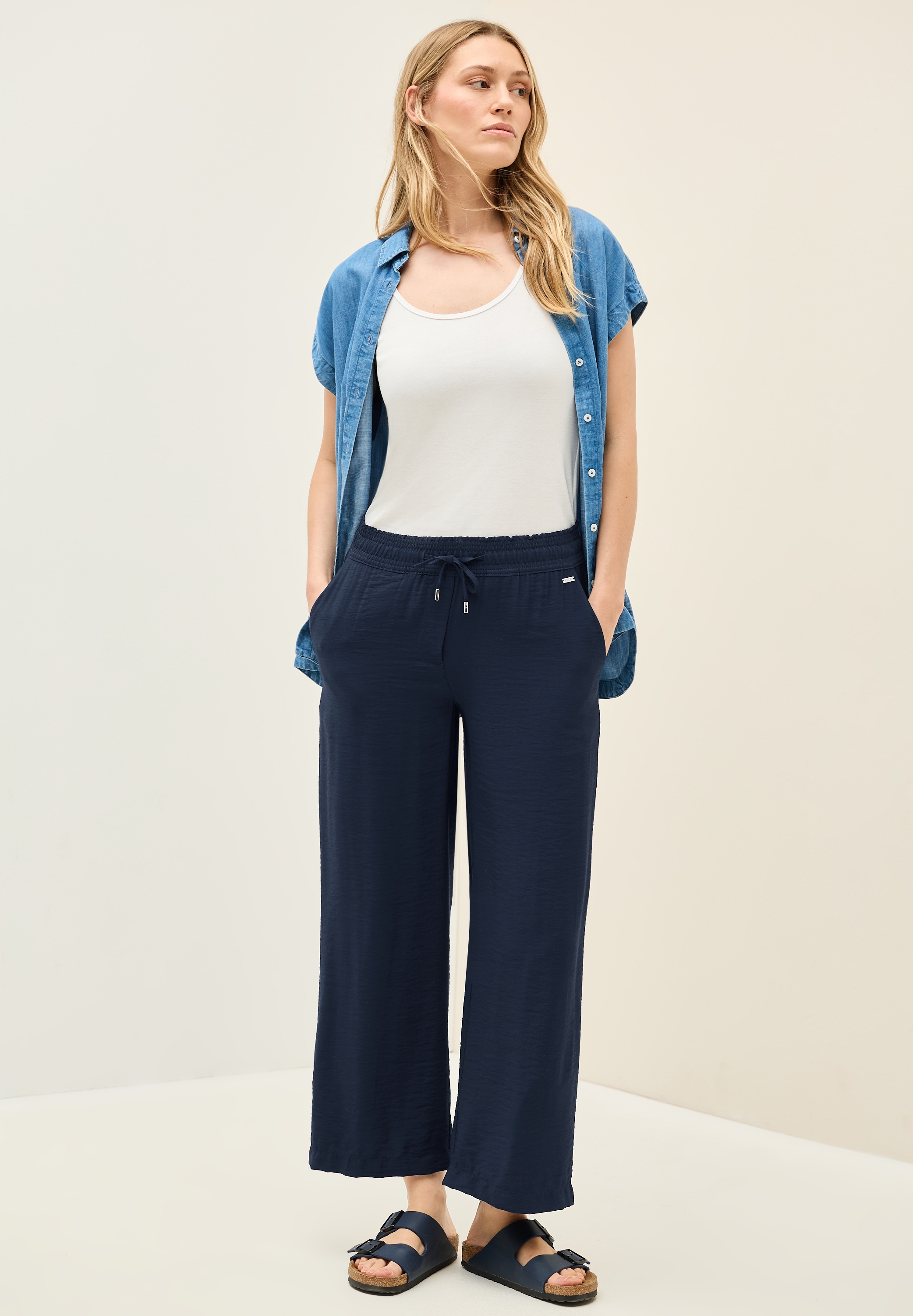 Cecil Stoffhose »Style Neele«, Sommerhose 7/8 Twill mit Struktur