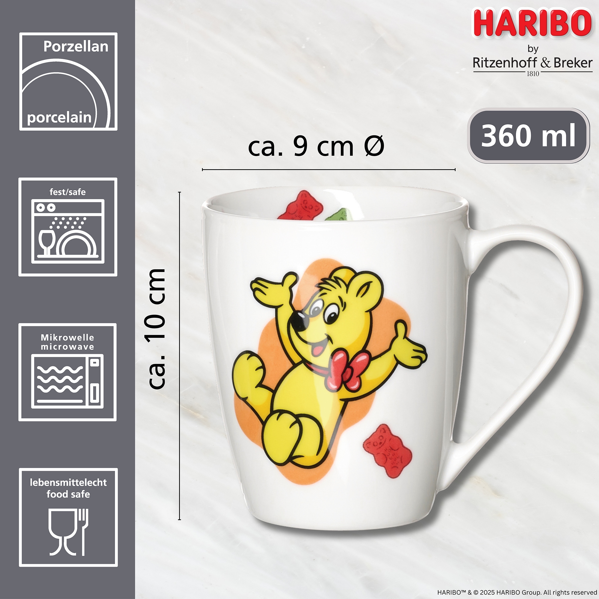 Ritzenhoff & Breker Becher »HARIBO Happy Bear, 360 ml«, (1 tlg.), spülmaschinenfest
