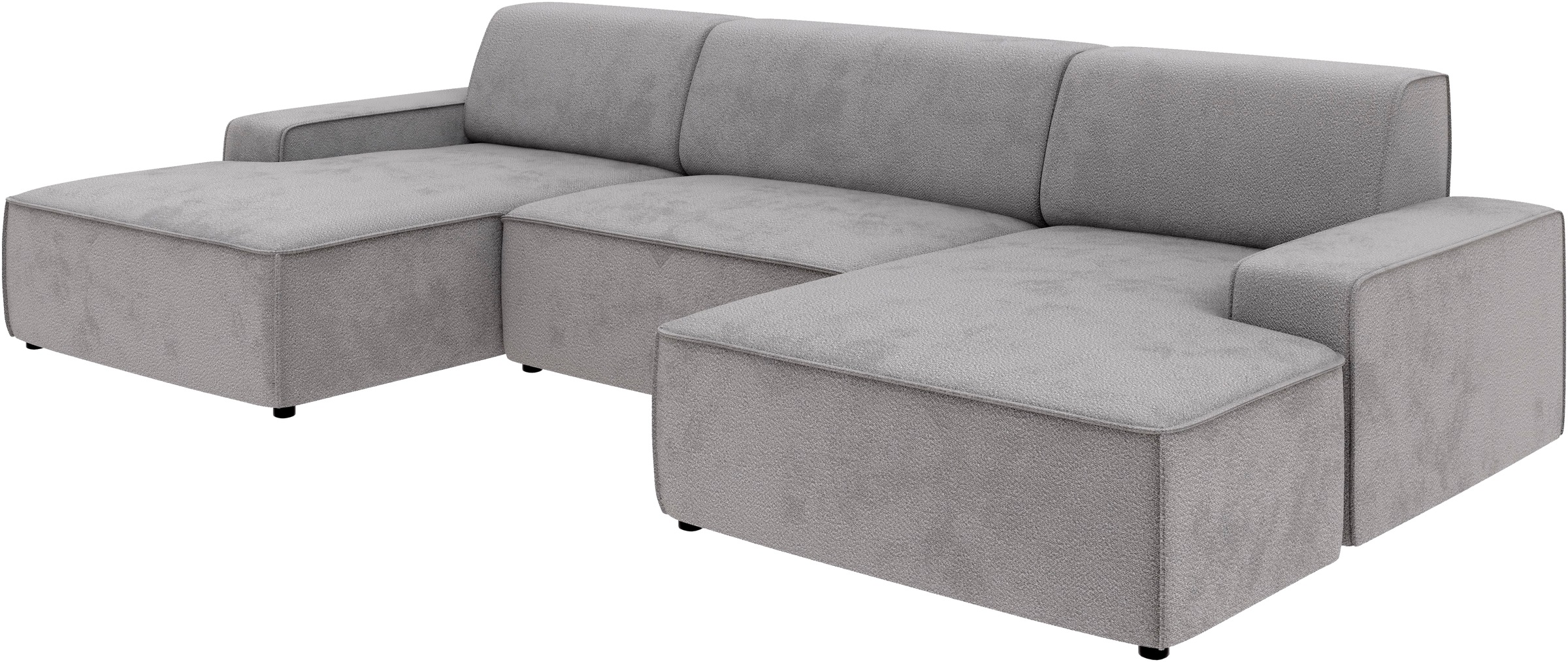 TRENDMANUFAKTUR Wohnlandschaft »Graz, wahlweise mit Sitzvorschub und Bettkasten, U-Form, Breite 329 cm«, in Cord-, haustierfreundlichem LEO Struktur- oder LUMOS-3D-Bezug