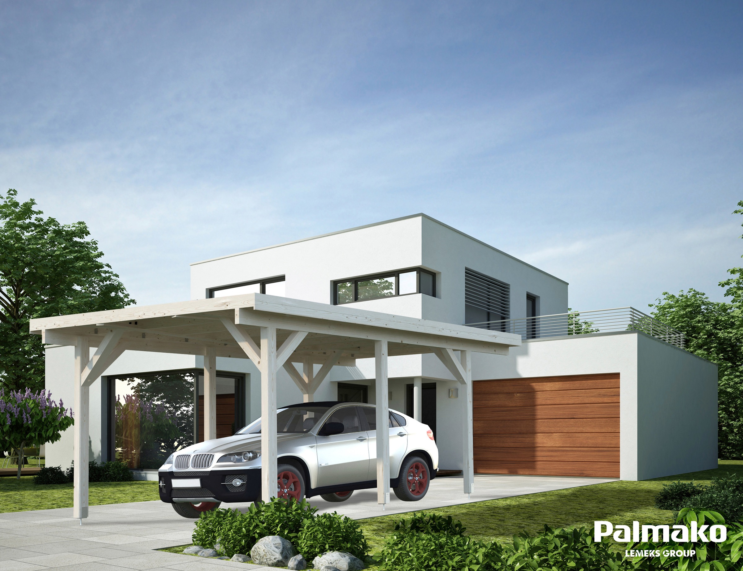 Palmako Einzelcarport »Karl«, Holz, weiß