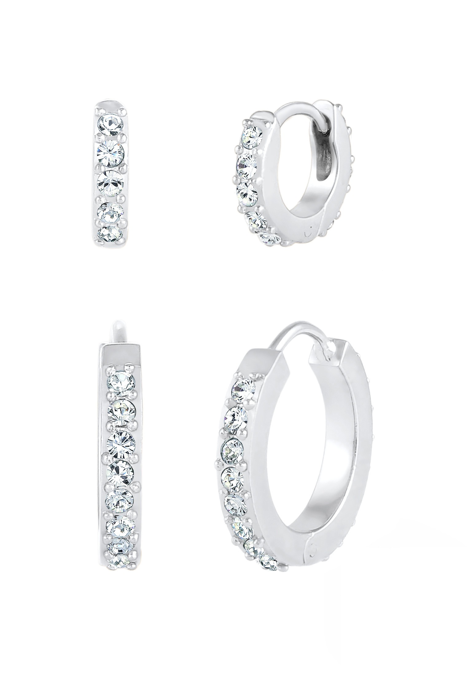 Elli Paar Creolen »Creolen Kristalle 2er Set 925 Silber«
