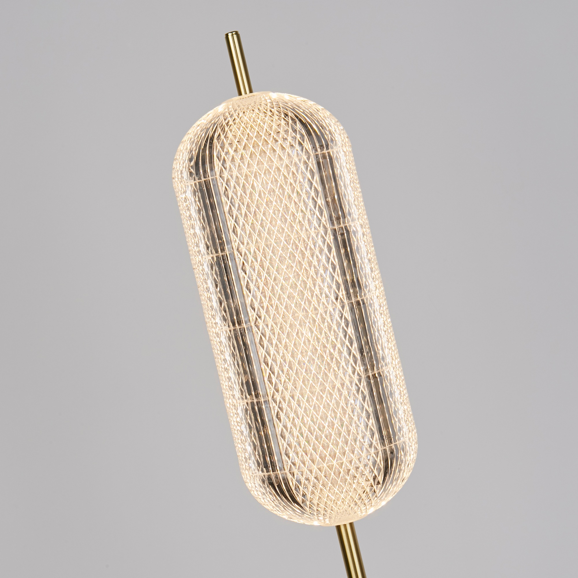 Searchlight Stehlampe »Capsule LED Floor Lamp, Satin Brass Metal and Acrylic Shade« LED-Modul 1 Stk. Warmweiß