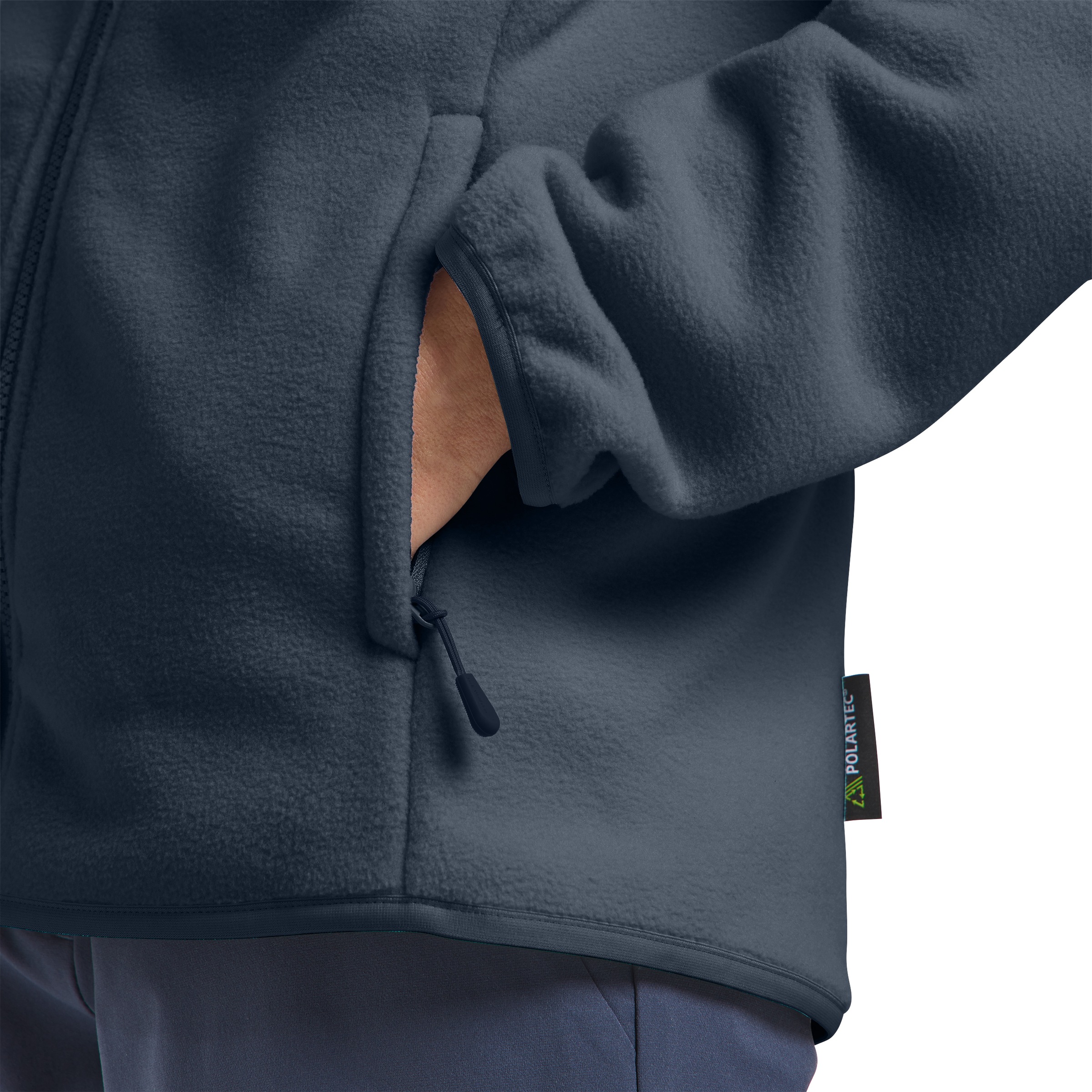 Fleecejacke JACK WOLFSKIN "MOONRISE FZ W", Damen, Gr. L (42/44), blau (midnight, sky), Obermaterial: 100% Polyester. Futter: 100% Polyester, Jacken Fleecejacke 7