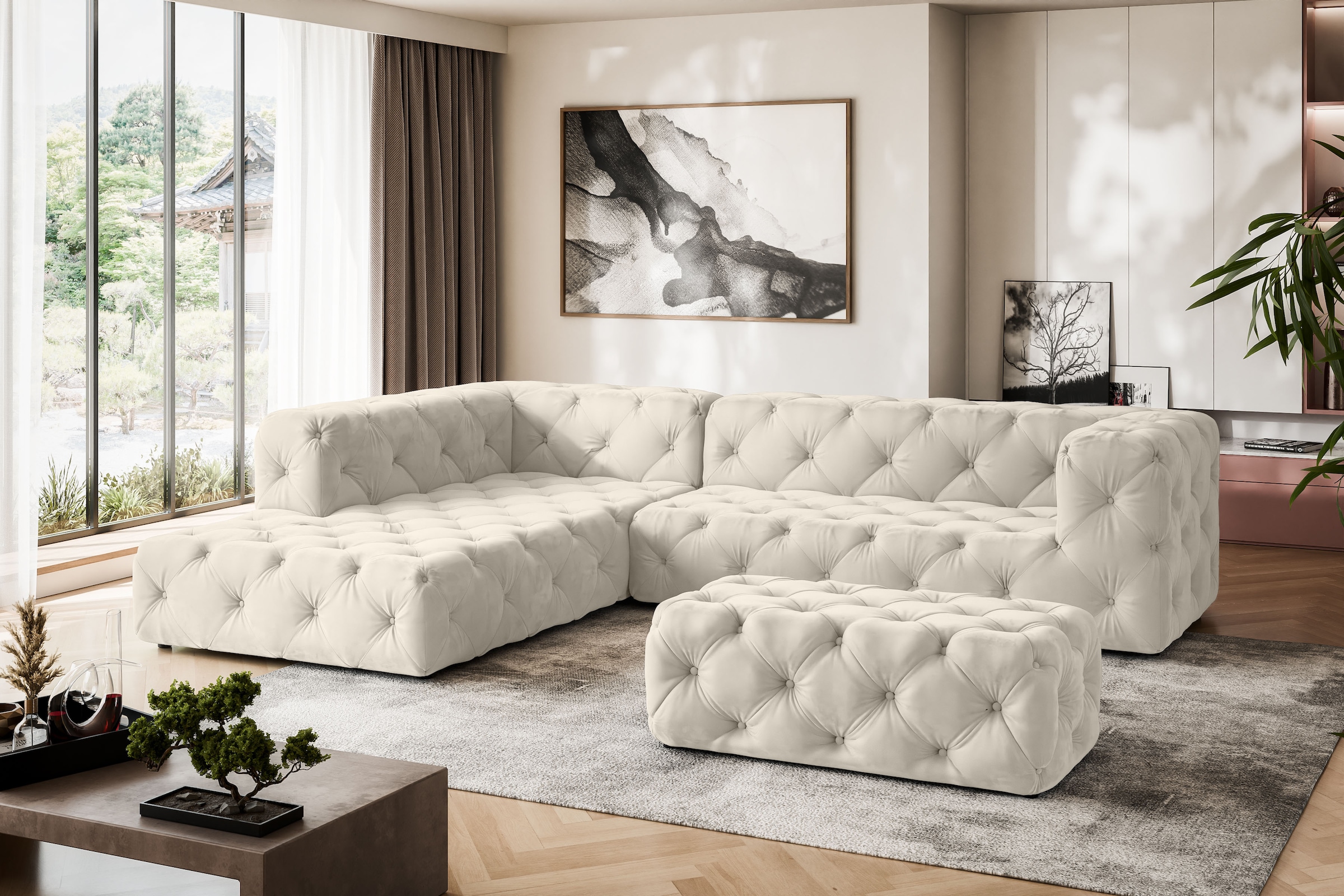 Home affaire Ecksofa "FOLLINA" L-Form, mit klassischer Chesterfield-Knopfhe günstig online kaufen