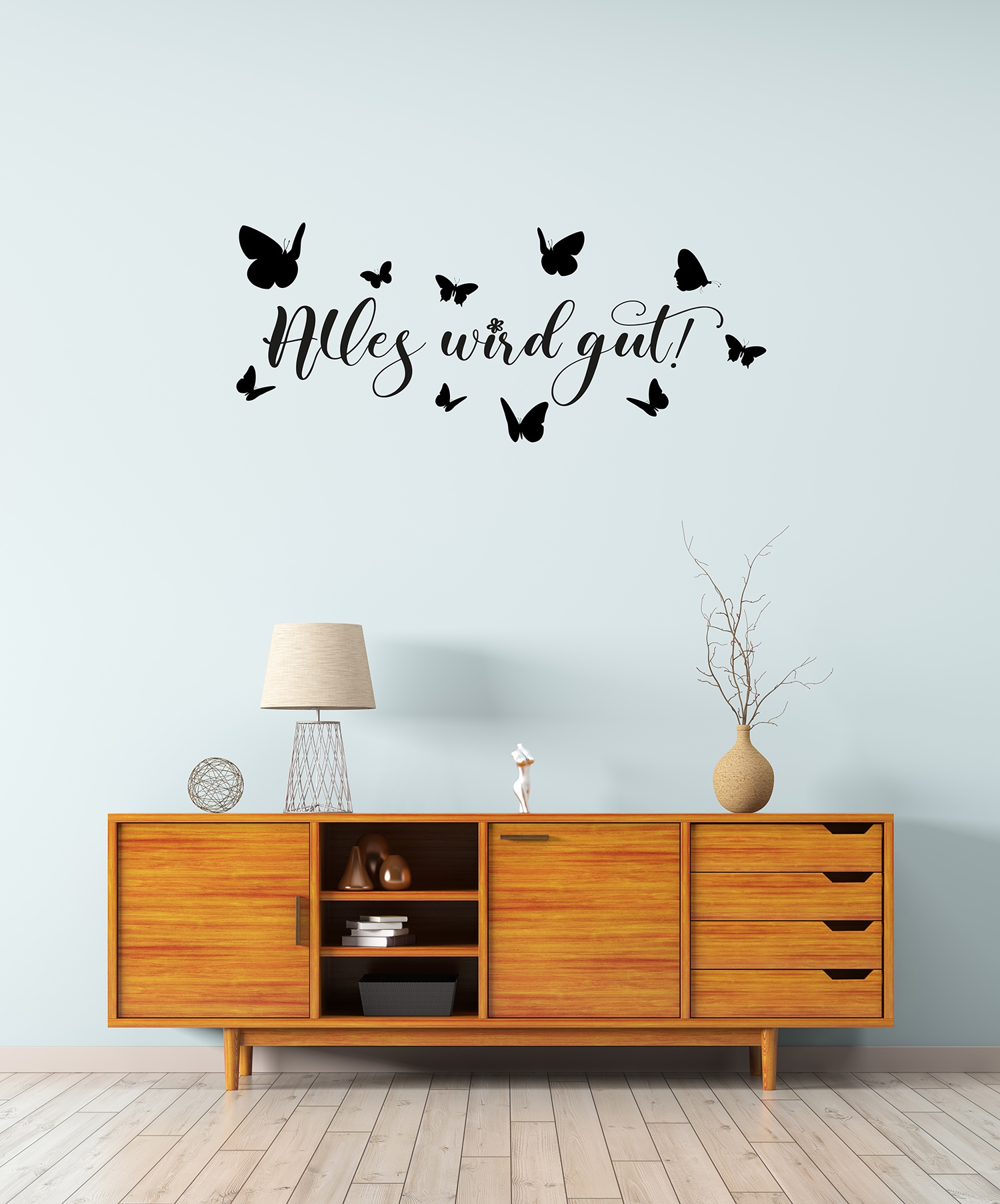 Home affaire Wandtattoo "Alles wird gut - Schmetterlinge" Wandaufkleber, se günstig online kaufen