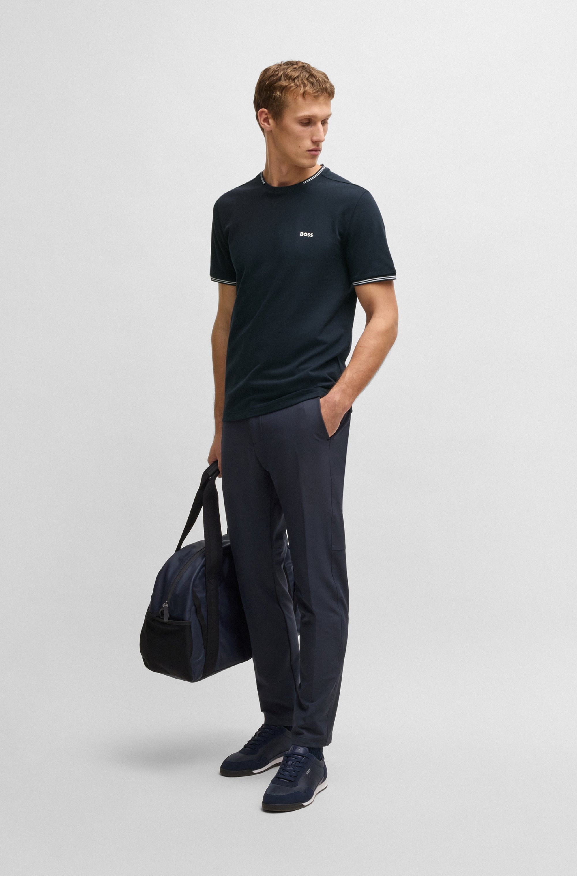 BOSS GREEN T-Shirt »Taul«, mit kontrastfarbenen Streifendetails