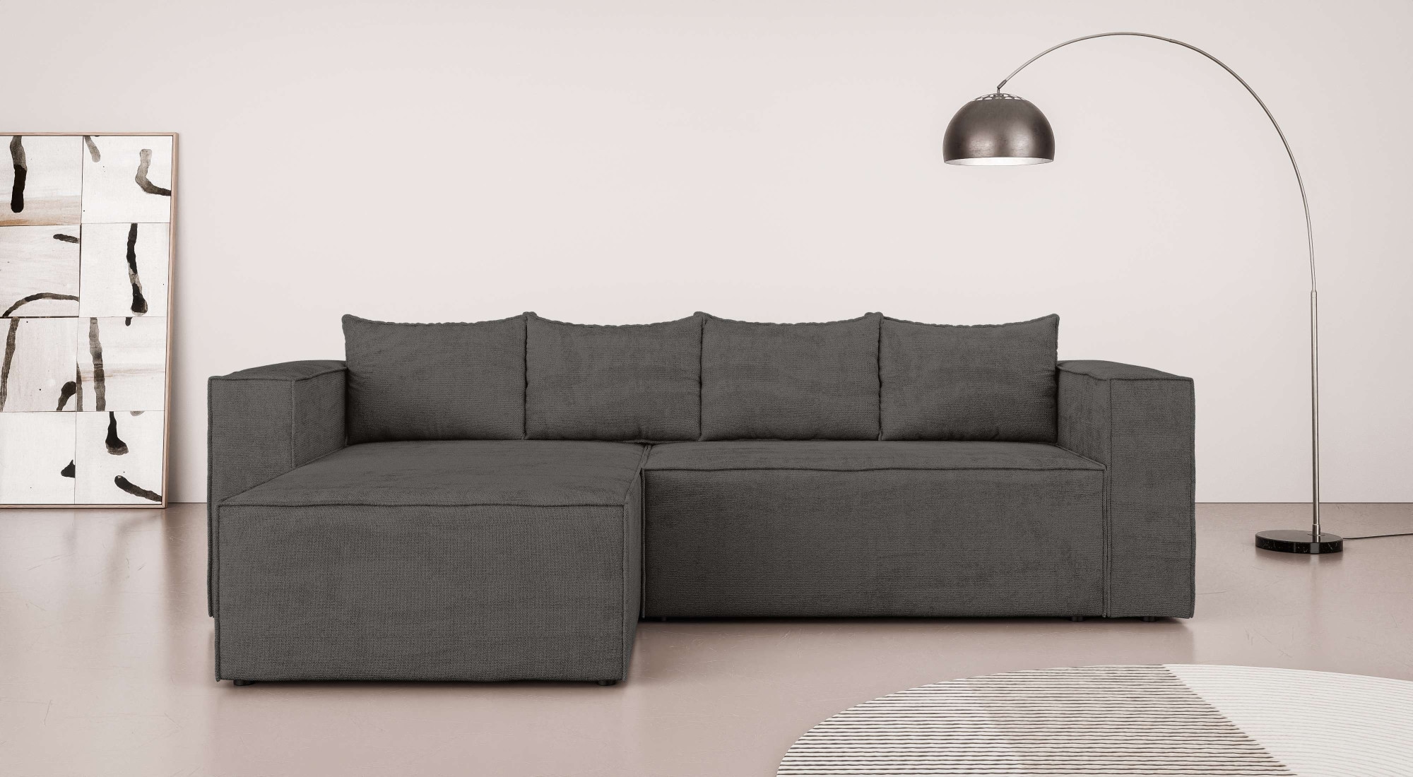 Home affaire Ecksofa "LINCOLNVILLE mit Bettfunktion und Bettkasten, Maße B/ günstig online kaufen