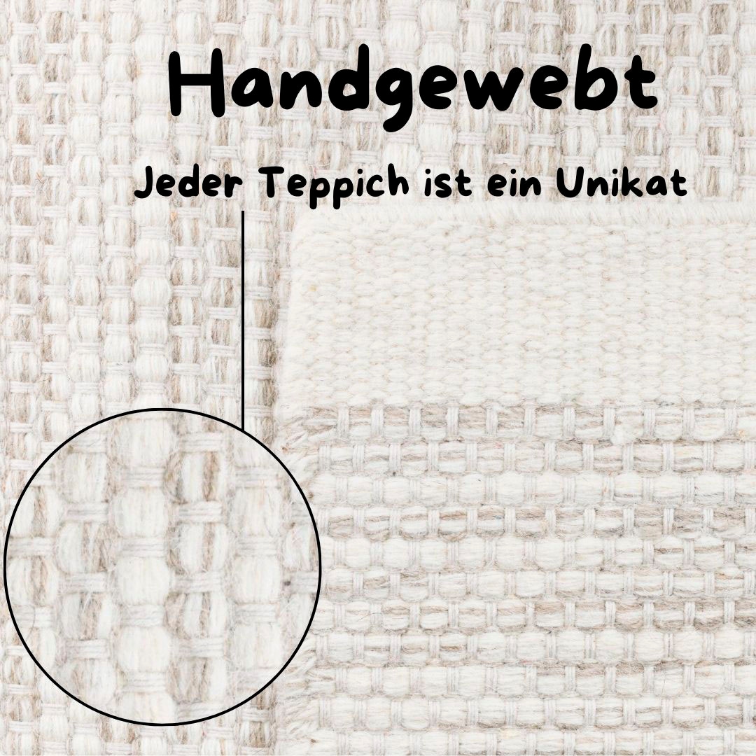 my home Wollteppich »Woolscape«, rechteckig, 10 mm Höhe, Wendeteppich, handgewebte Qualität, meliert, reine Wolle, Wohnzimmer