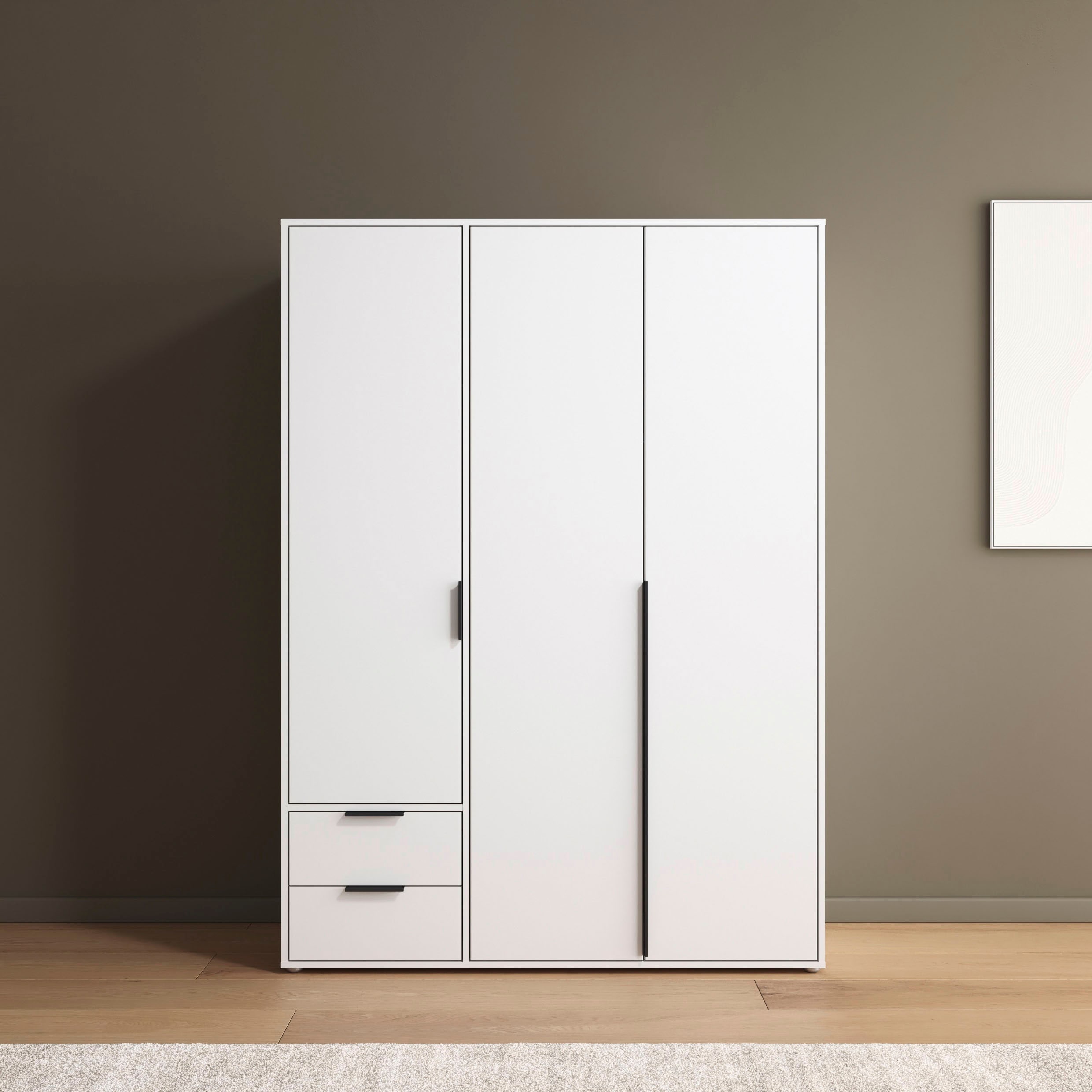 rauch "Kleiderschrank Schrank Garderobe Wäscheschrank NAGATA viel Stauraum" in 3 verschiedenen Ausstattungen BASIC/CLASSIC/PREMIUM, mit Schubladen sowie Stangengriffen TOPSELLER MADE IN GERMANY