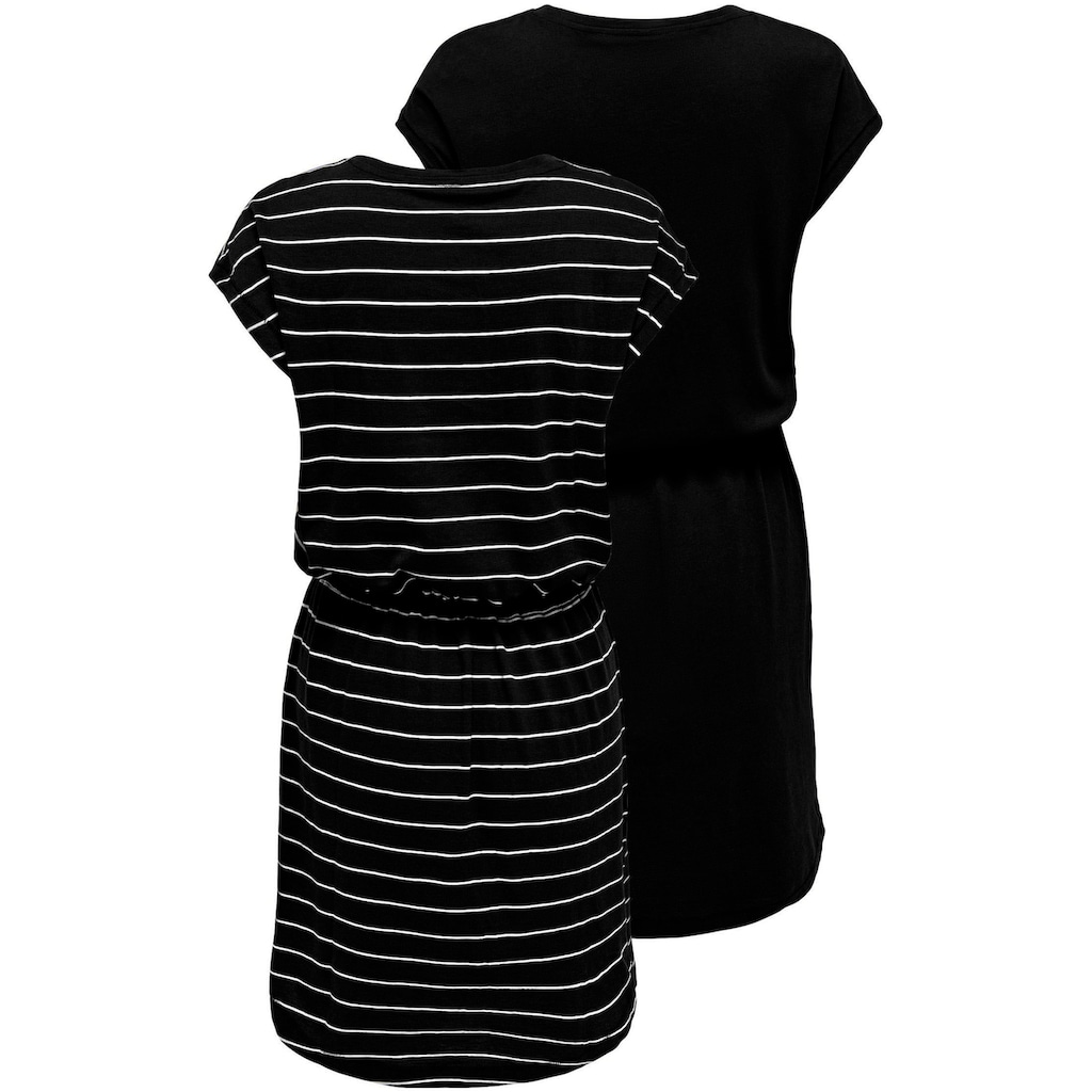 ONLY Shirtkleid »ONLMAY LIFE S/S DRESS 2 PACK CS JRS«, (2er-Pack), flexibel taillierbar für individuelle Passform