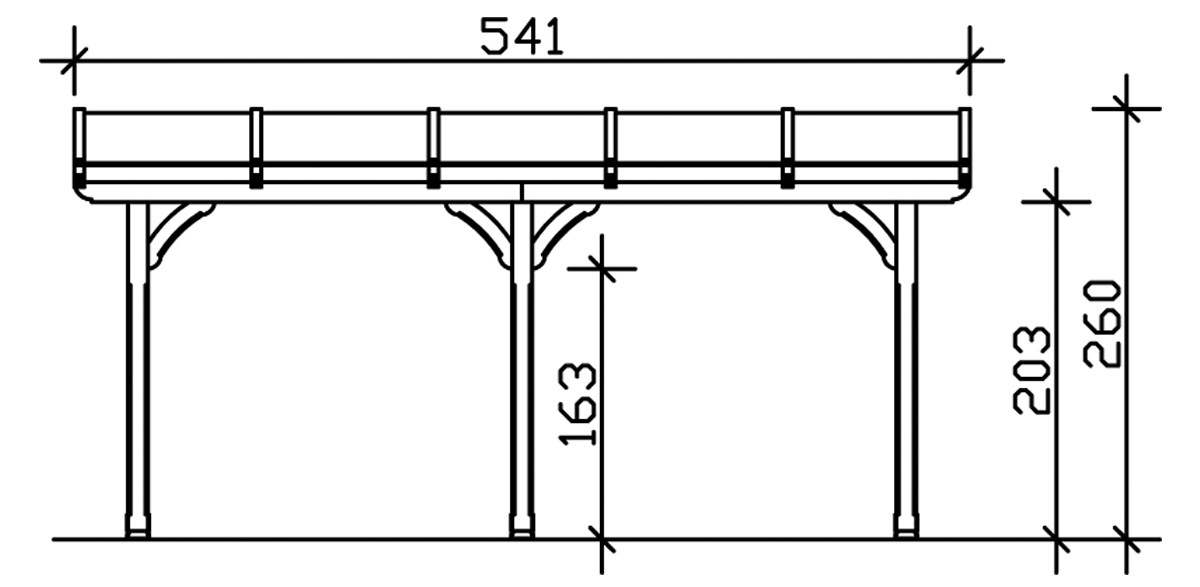 Skanholz Terrassendach »Rimini«, 541 cm Breite, verschiedene Tiefen