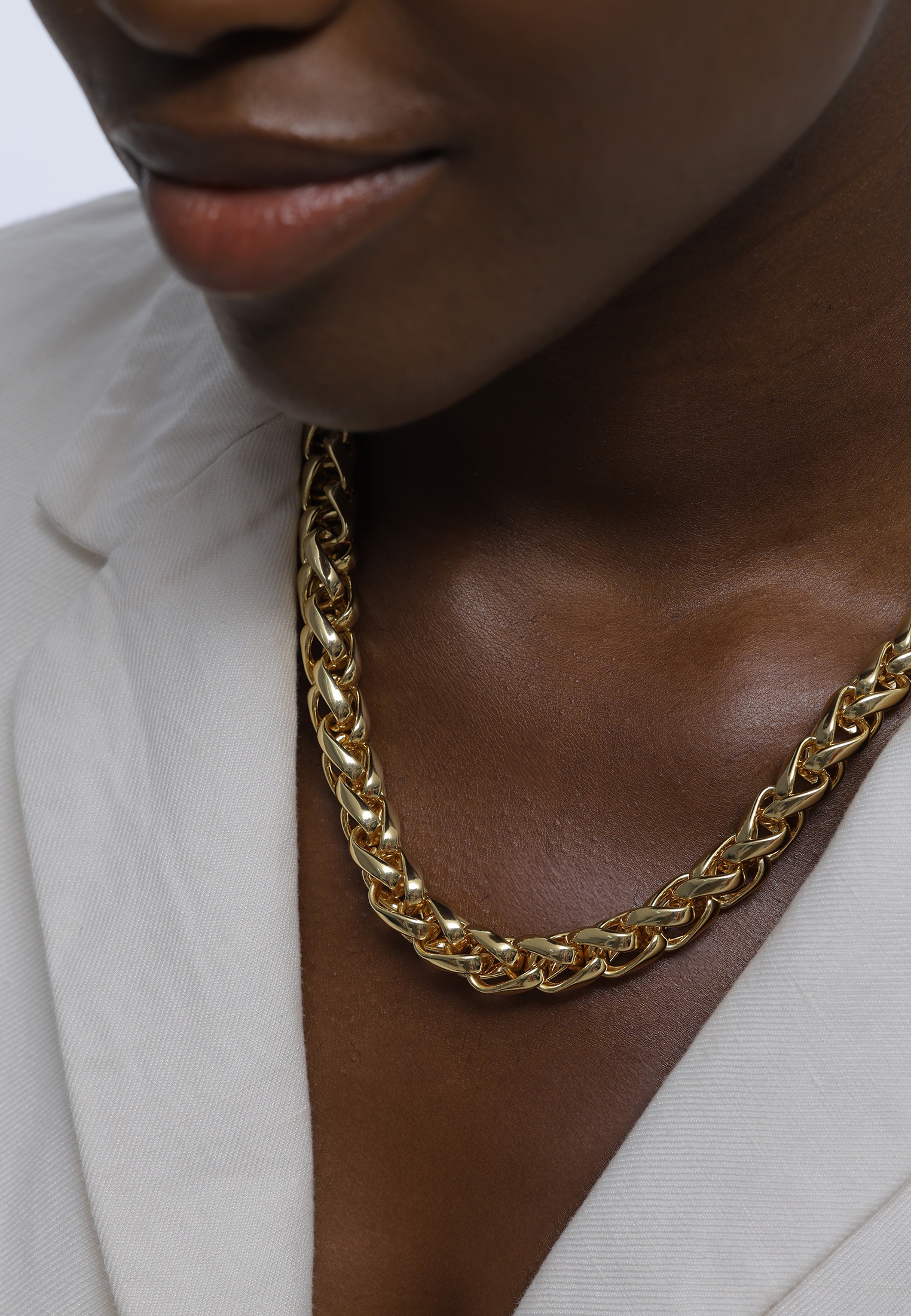 Elli Kette ohne Anhänger »Halskette Zopfkette Ösenverschluß Goldfarben für Damen«