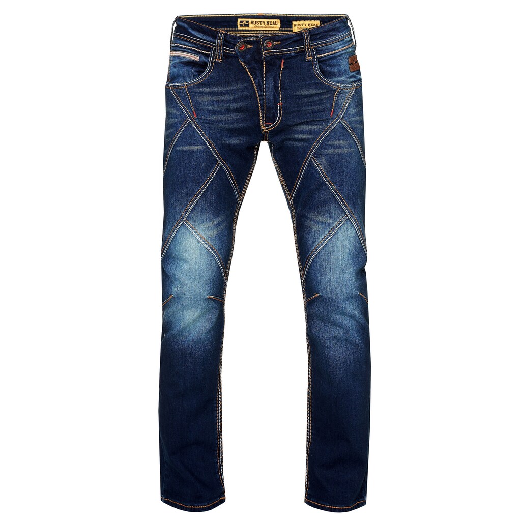 Rusty Neal Straight-Jeans »Alpine«, im Patchwork-Style