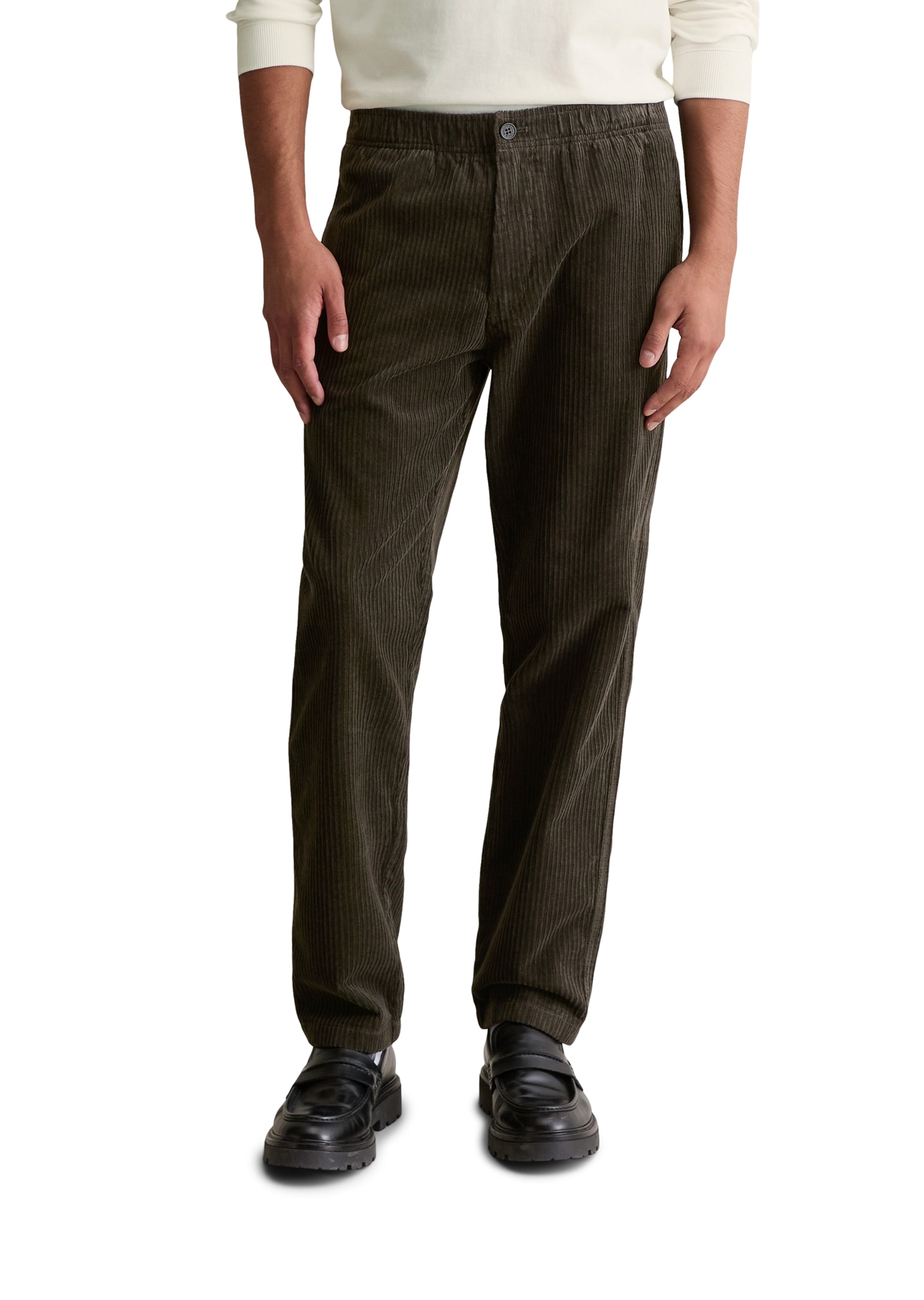 Marc OPolo DENIM Cordhose, normale Bundhöhe, Tapered Fit, Elastischer Bund günstig online kaufen